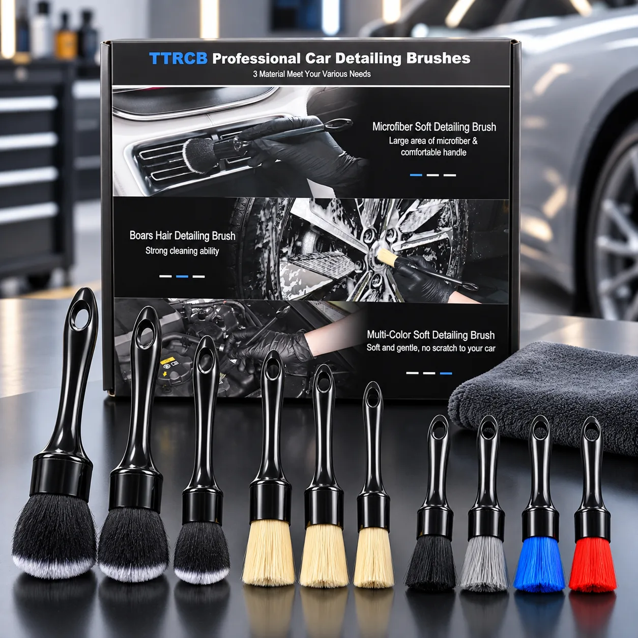 10PCS Car Detailing Cleaning Kit Interior Cleaner, Car Detailing Brushes, Car Duster, Car Cleaning Gel, Microfiber Cleaning C product photo, view 9 of 15