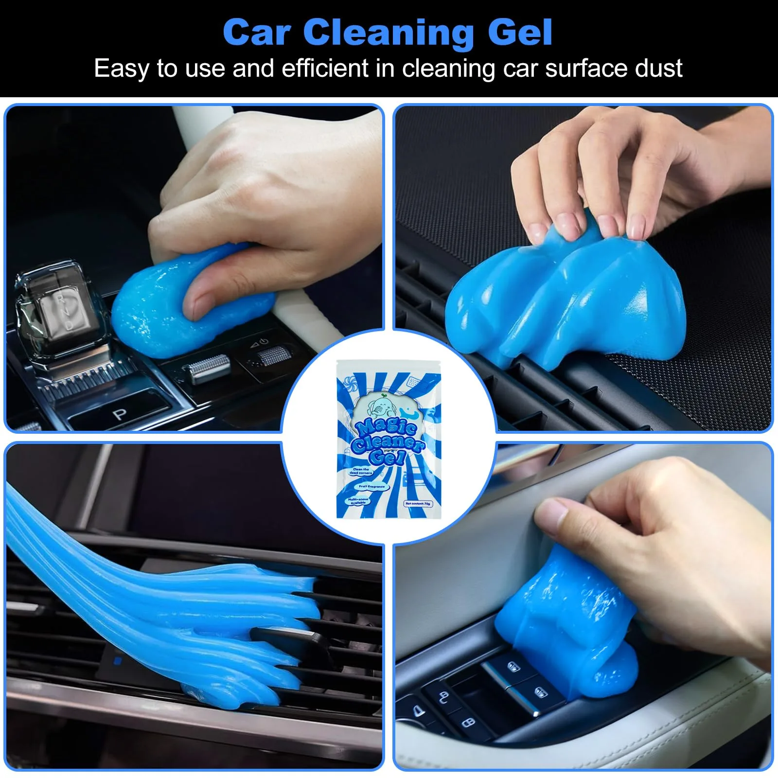 10PCS Car Detailing Cleaning Kit Interior Cleaner, Car Detailing Brushes, Car Duster, Car Cleaning Gel, Microfiber Cleaning C product photo, view 13 of 15