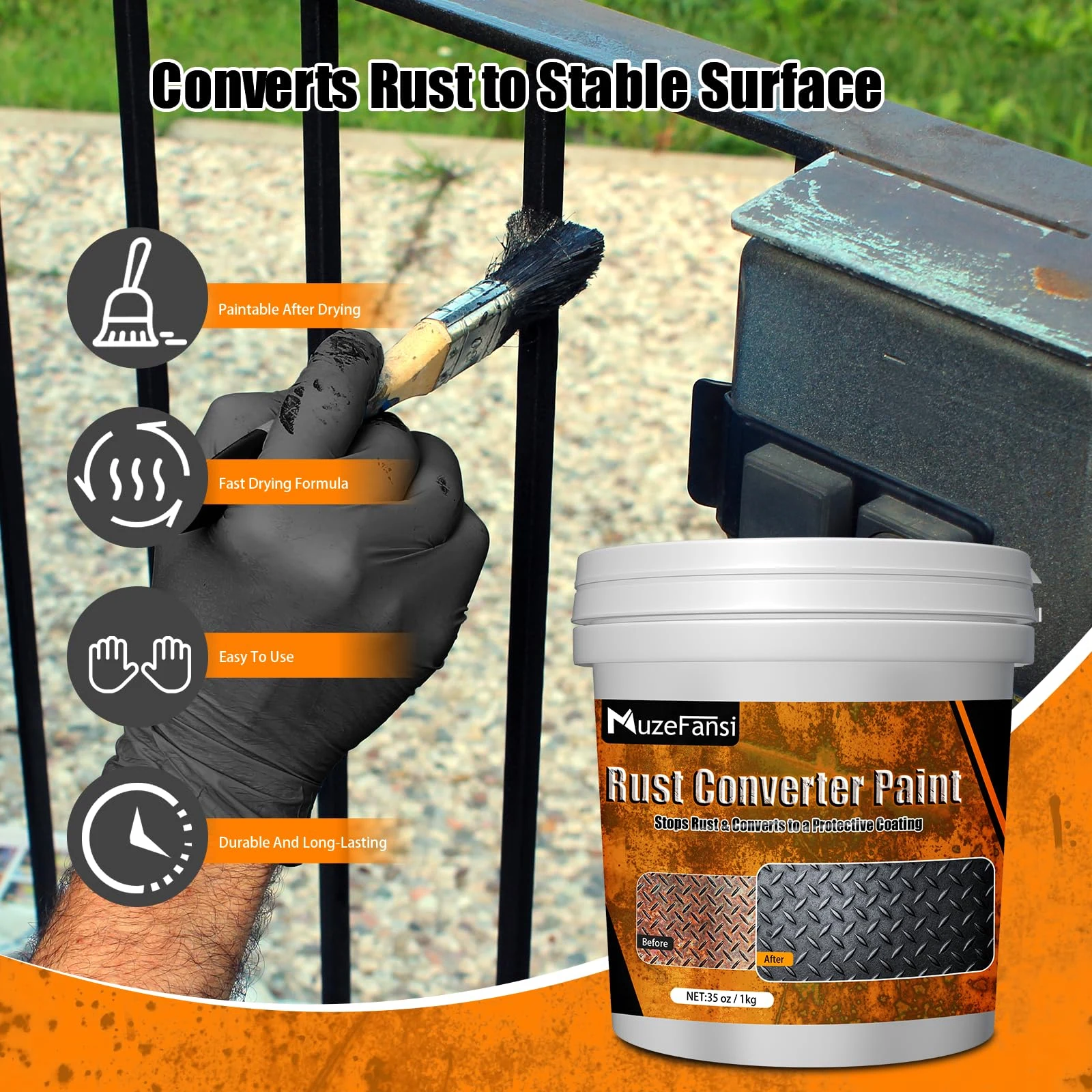 2-in-1 Rust Converter & Metal Primer – Stops Rust product image 4 for car polish