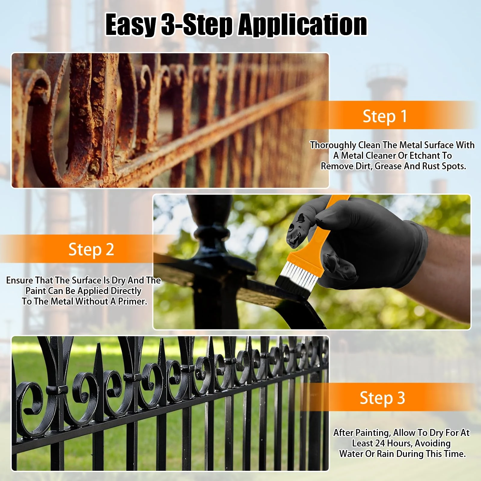 2-in-1 Rust Converter & Metal Primer – Stops Rust, Paint Over Rusted Metal, Anti-Rust Coating Rust Paint,Corrosion Inhibitor product photo, view 7 of 17