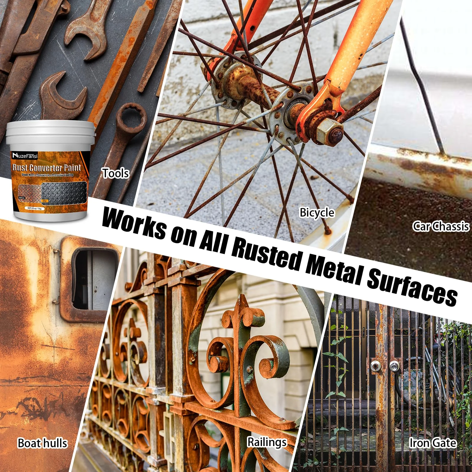2-in-1 Rust Converter & Metal Primer – Stops Rust, Paint Over Rusted Metal, Anti-Rust Coating Rust Paint,Corrosion Inhibitor product photo, view 9 of 17