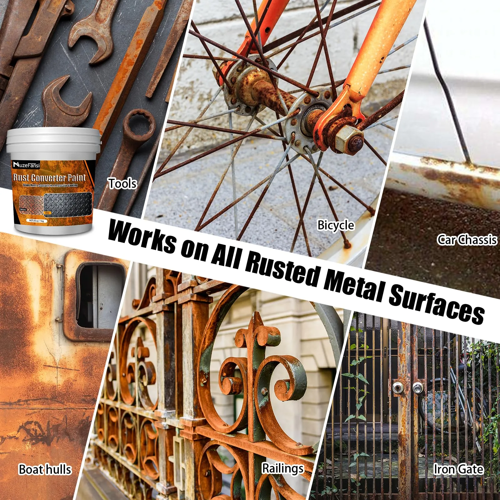 2-in-1 Rust Converter & Metal Primer – Stops Rust, Paint Over Rusted Metal, Anti-Rust Coating Rust Paint,Corrosion Inhibitor product photo, view 17 of 17