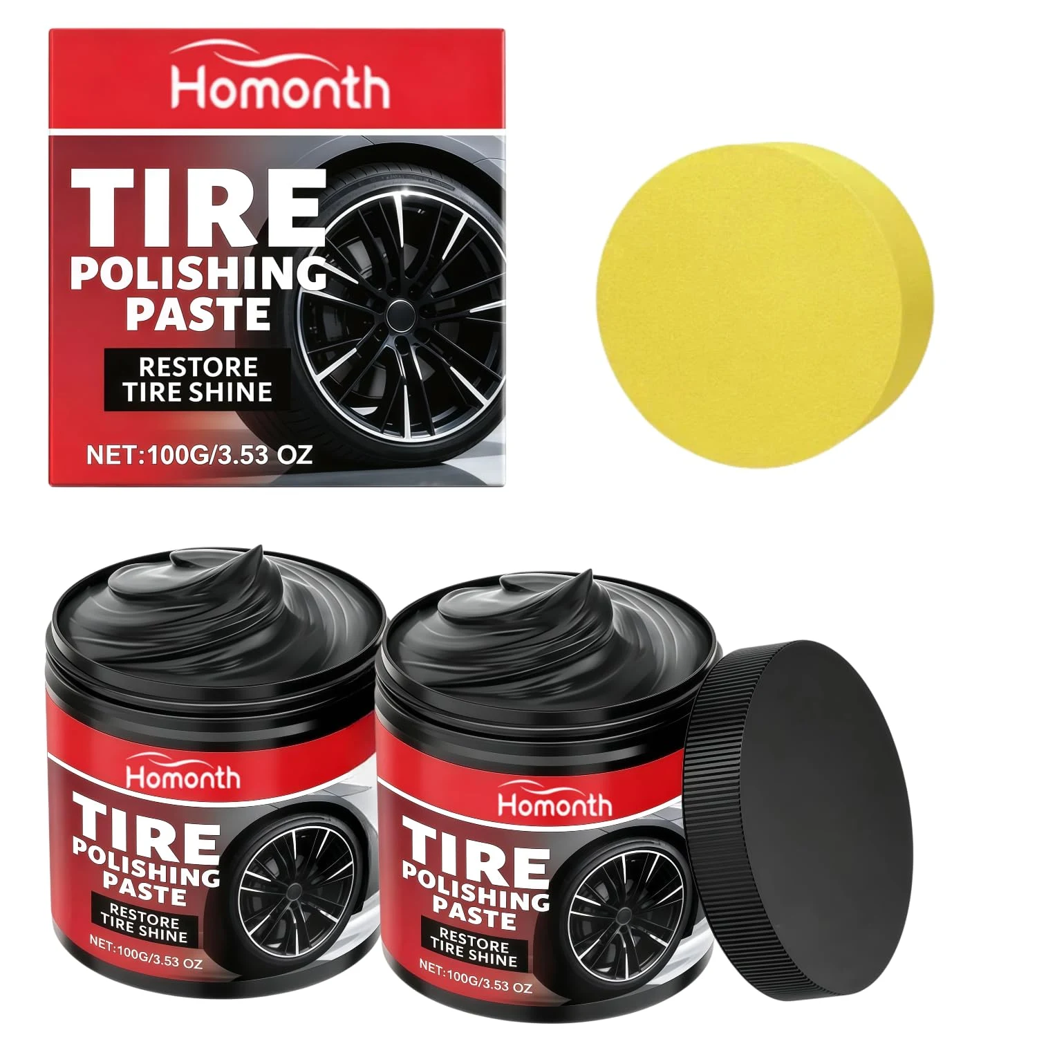 2PCS Car Tire Shine with Sponge product image 3 for car polish
