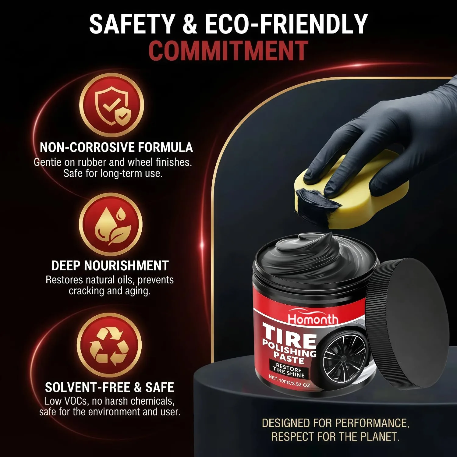 2PCS Car Tire Shine with Sponge, Tire Coating Paste, Tire Polishing Paste | Long-Lasting Tire Dressing with Wet Gloss Look Fi product photo, view 17 of 17