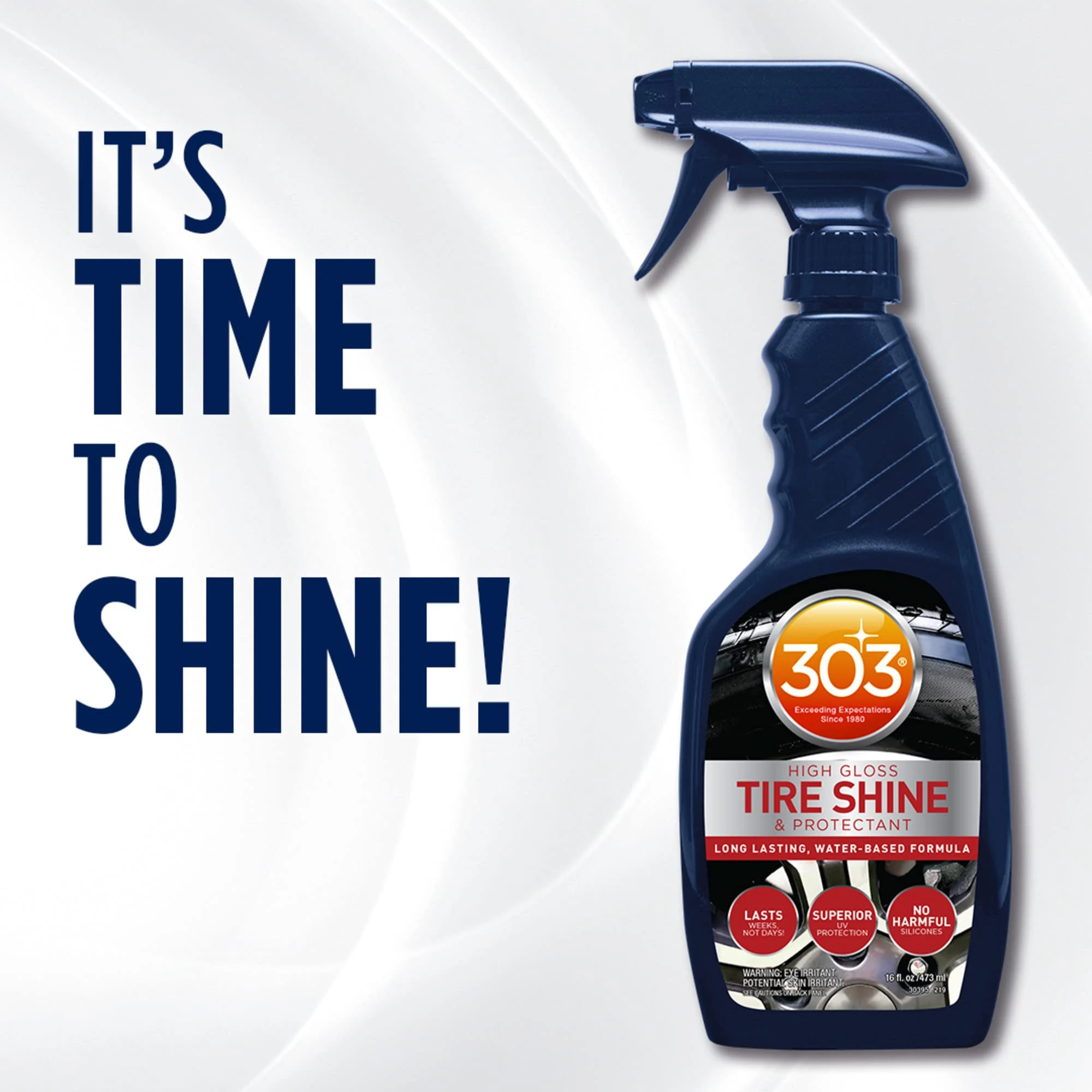 303 High Gloss Tire Shine & Protectant, 16 oz | Water-based tire shine delivers long-lasting gloss without harmful silicones. product photo, view 7 of 15