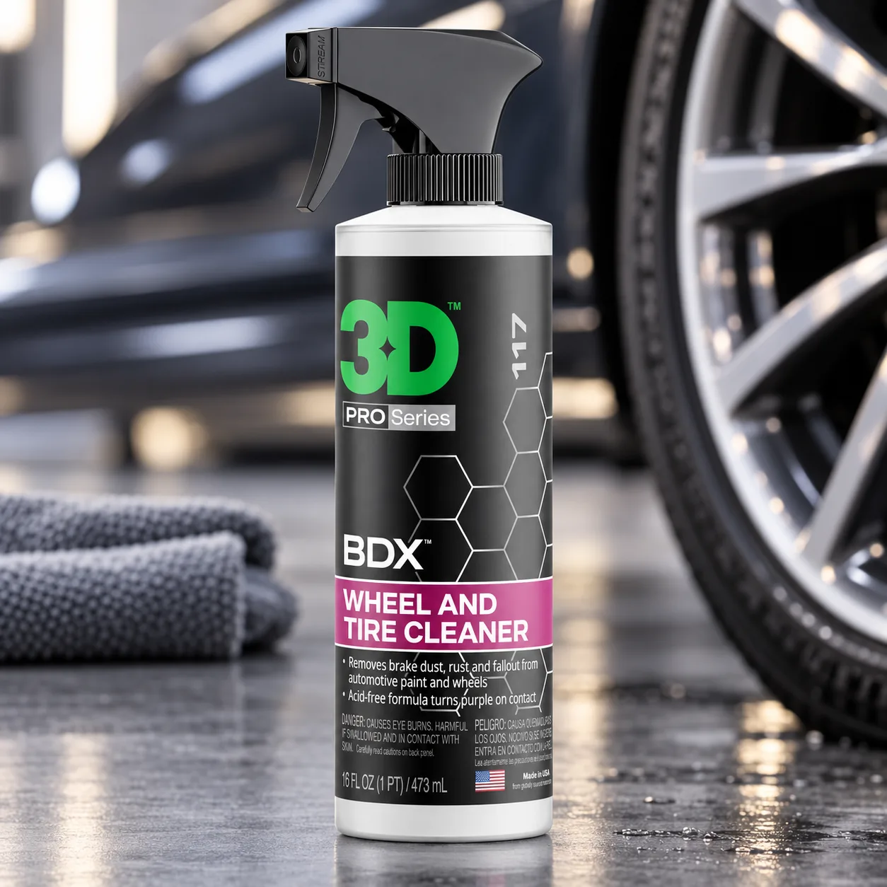 3D BDX Iron Remover – Fast Acting Fallout & Brake Dust Cleaner | Purple Color-Changing Spray for Wheels & Paint | Acid-Free | product photo, view 8 of 13