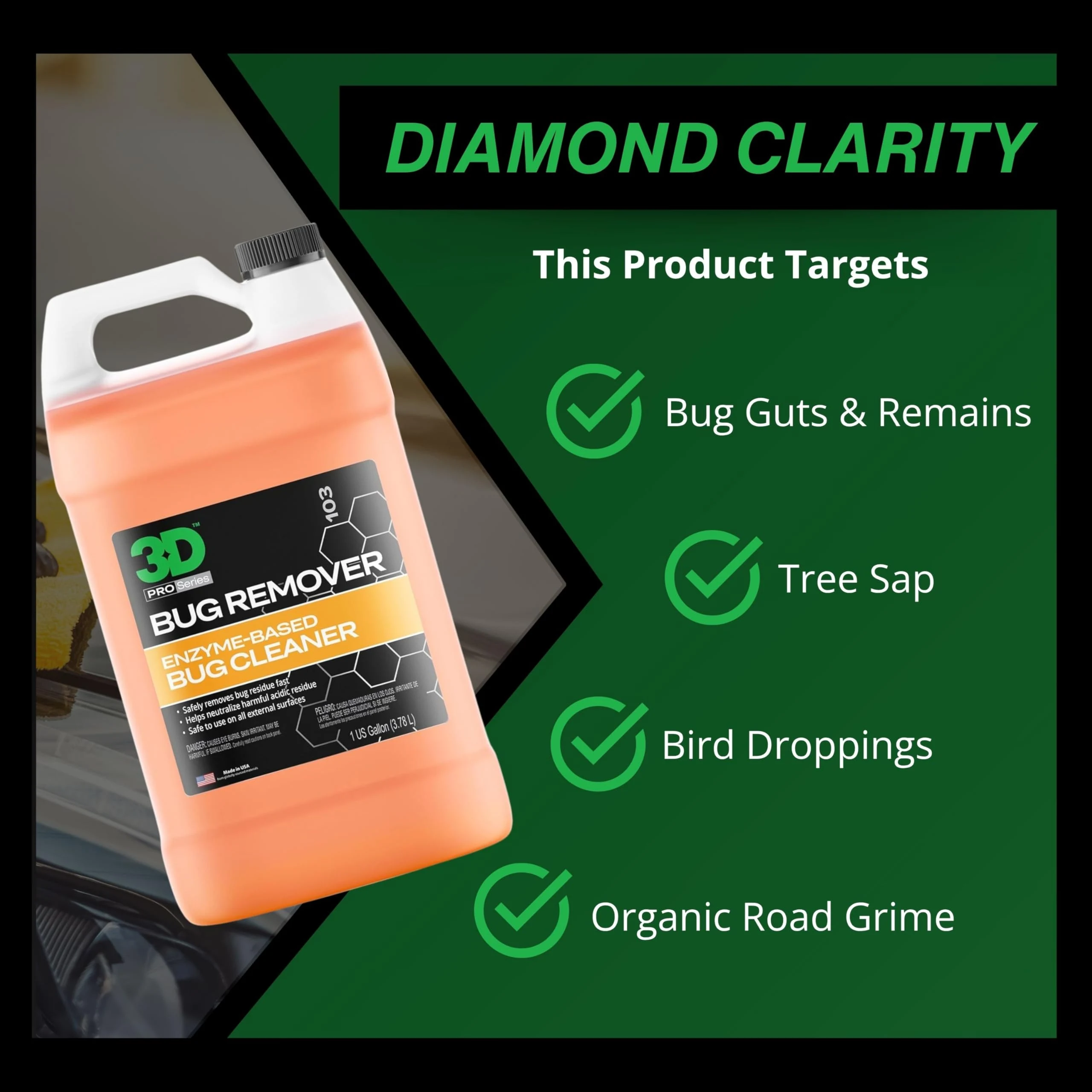 3D Bug Remover - All Purpose Exterior Cleaner & Degreaser to Wipe Away Bugs on Plastic, Rubber, Metal, Chrome, Aluminum, Wind product photo, view 6 of 15