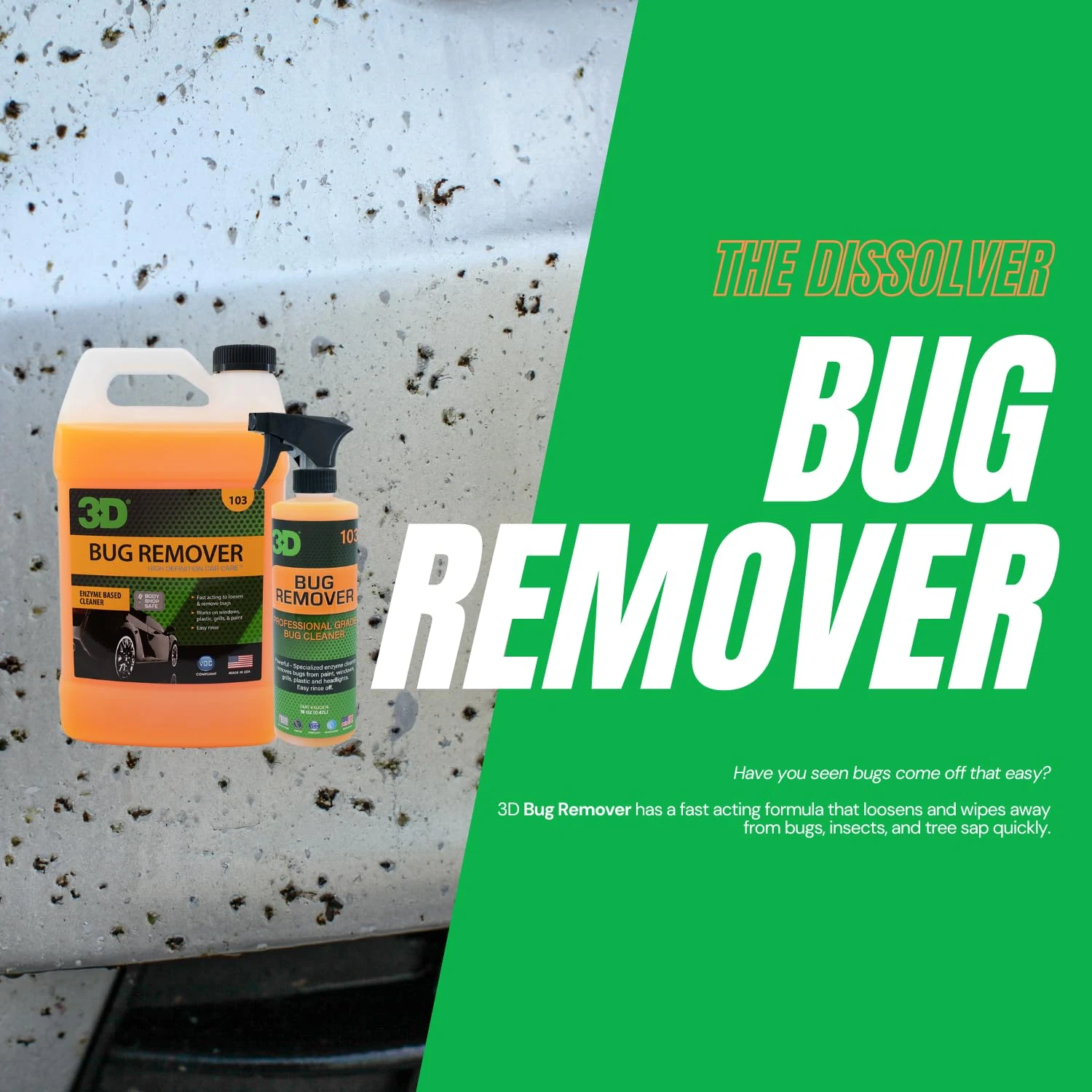 3D Bug Remover - All Purpose Exterior Cleaner & Degreaser to Wipe Away Bugs on Plastic, Rubber, Metal, Chrome, Aluminum, Wind product photo, view 5 of 15
