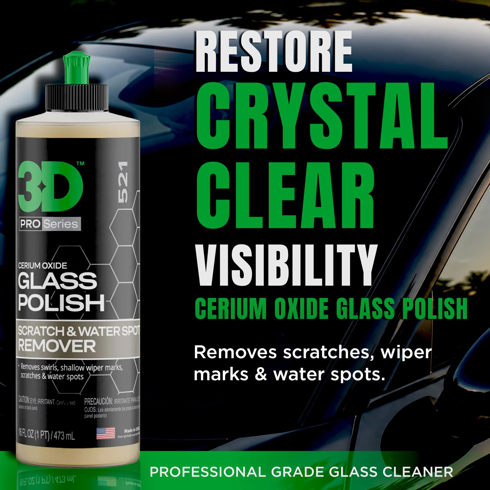 3D Glass Polish – Cerium-Oxide Based Window Polish product image 4 for car polish