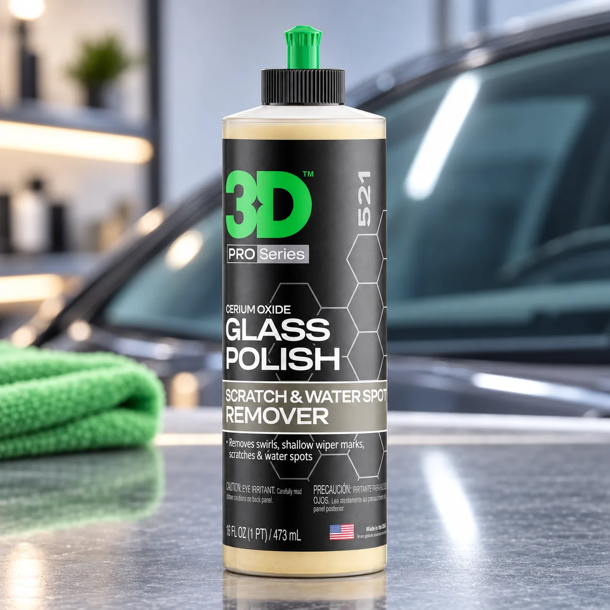 3D Glass Polish – Cerium-Oxide Based Window Polish, Light & Fine Glass Scratch Remover for Car Windows – Restores Clarity & R product photo, view 10 of 17