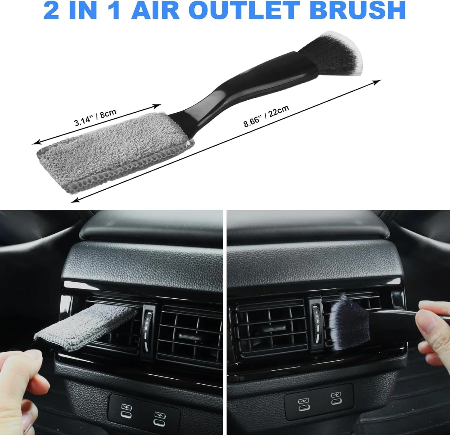 7PCS Car Detailing Brush Set, Ultra Soft Boars Hair Car Interior Detailing Brushes, Car Interior Detailing Kit, Car Cleaning product photo, view 6 of 15