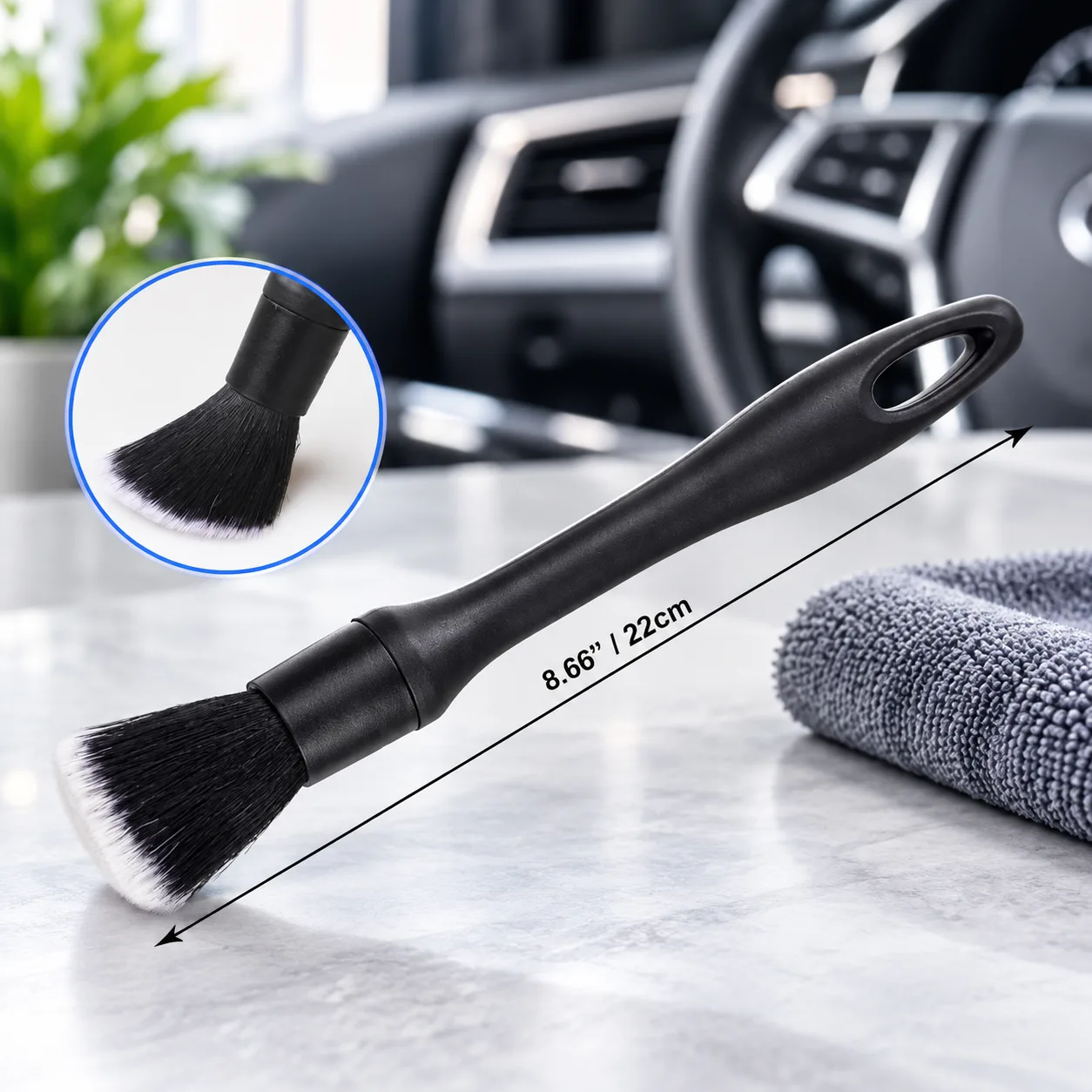 7PCS Car Detailing Brush Set, Ultra Soft Boars Hair Car Interior Detailing Brushes, Car Interior Detailing Kit, Car Cleaning product photo, view 9 of 15
