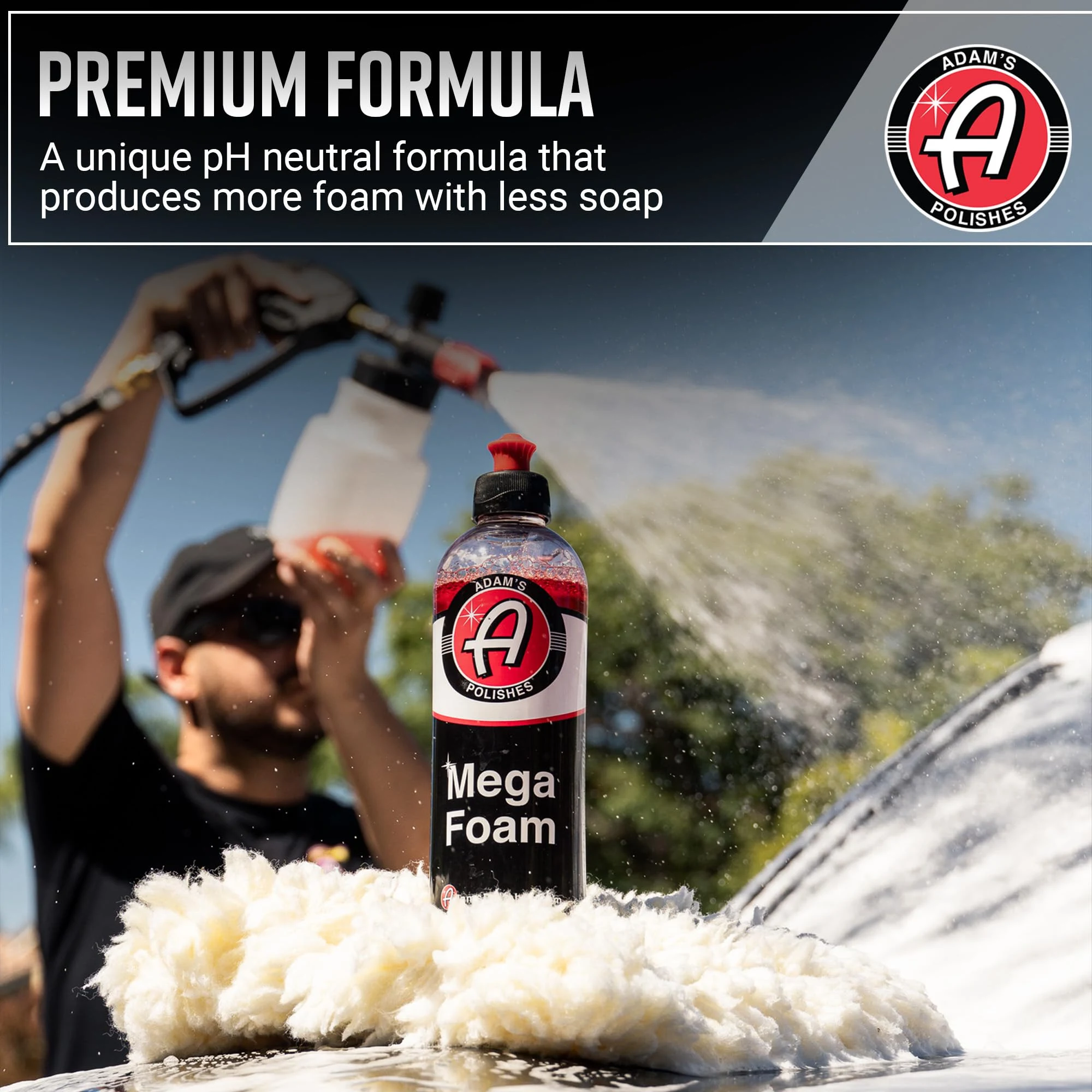 Adam’s Mega Foam Car Wash Soap (Gallon) – pH Neutral, Ultra Concentrated for Foam Cannon, Foaming Spray Gun, or Bucket – Safe product photo, view 5 of 16