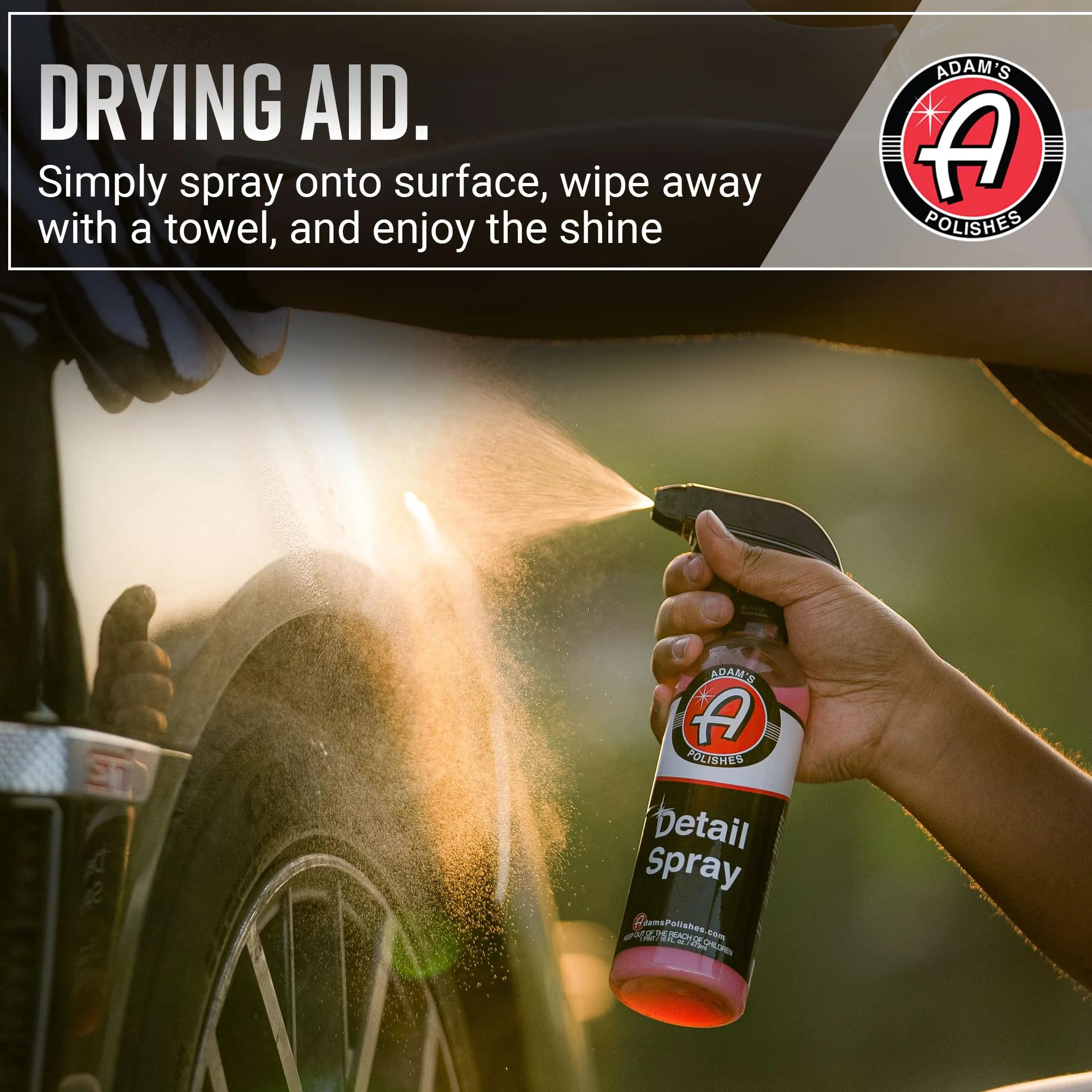 Adam's Detail Spray (16 fl. oz) - Quick Waterless Car Detailer | Polisher Clay Bar & Car Wax Booster | Adds Shine & Gloss Dep product photo, view 12 of 15