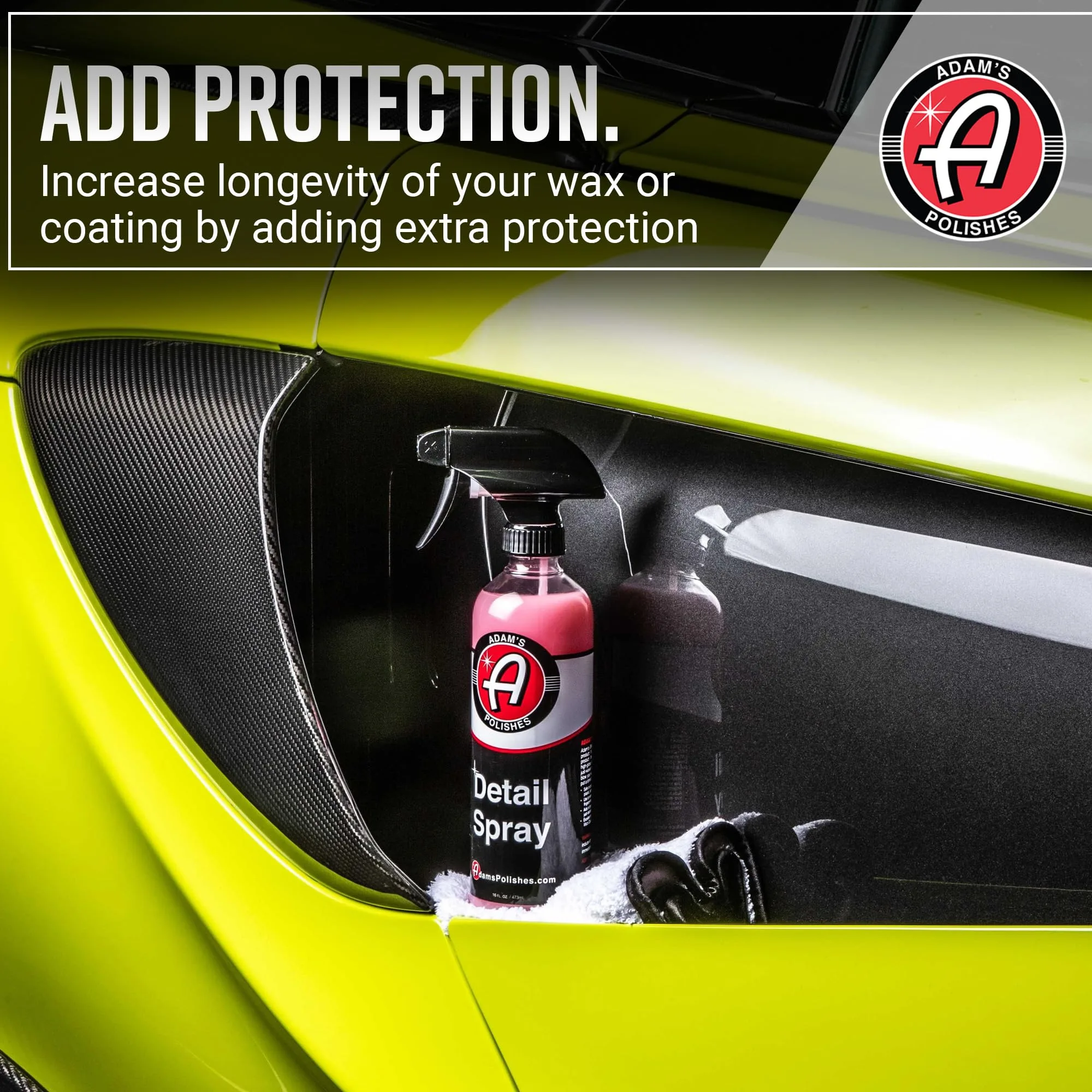 Adam's Detail Spray (16 fl. oz) - Quick Waterless Car Detailer | Polisher Clay Bar & Car Wax Booster | Adds Shine & Gloss Dep product photo, view 14 of 15