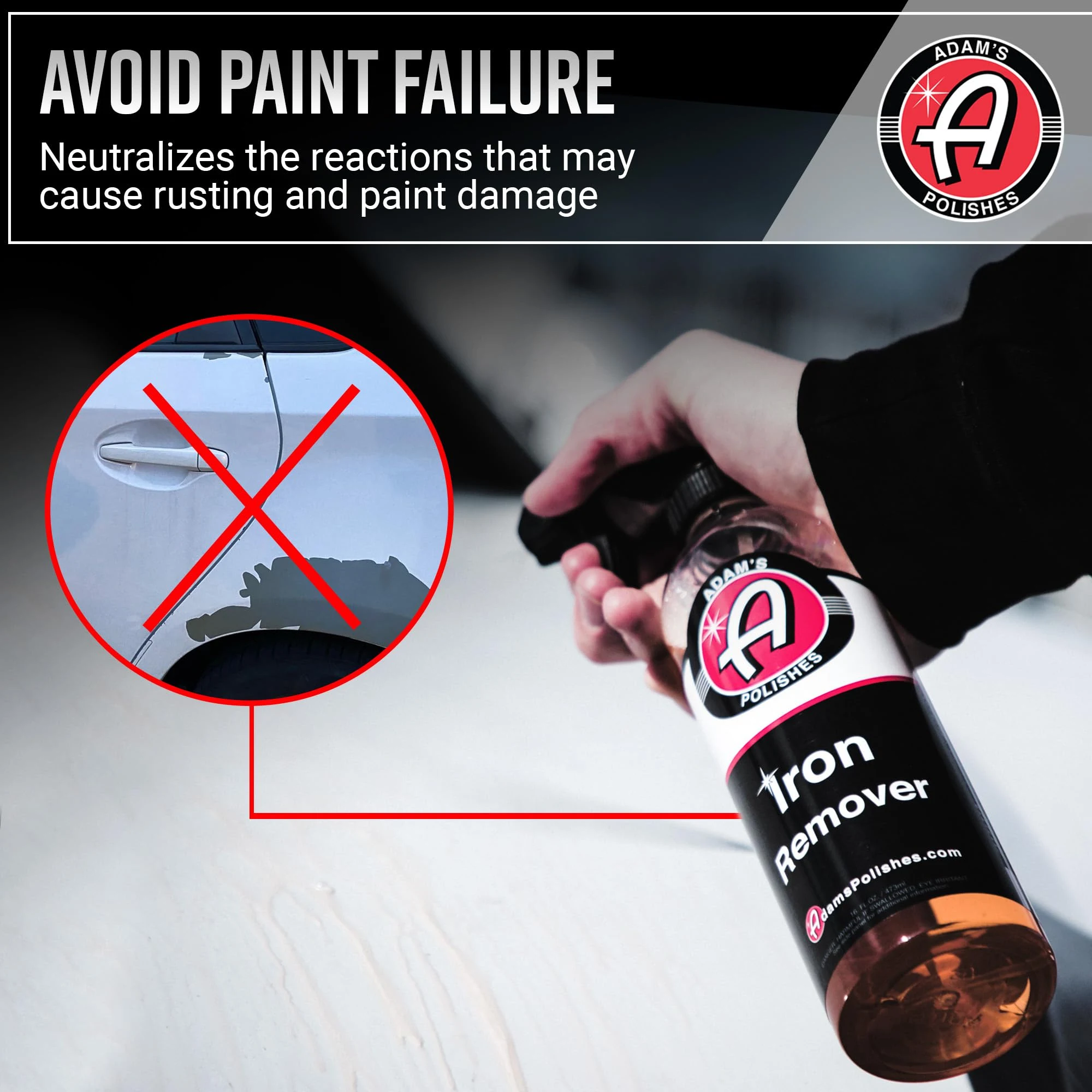 Adam's Iron Remover (16oz) - Iron Out Fallout & Stop Rust Remover Spray for Car Detailing Removes Iron Particles in Auto Pain product photo, view 8 of 15