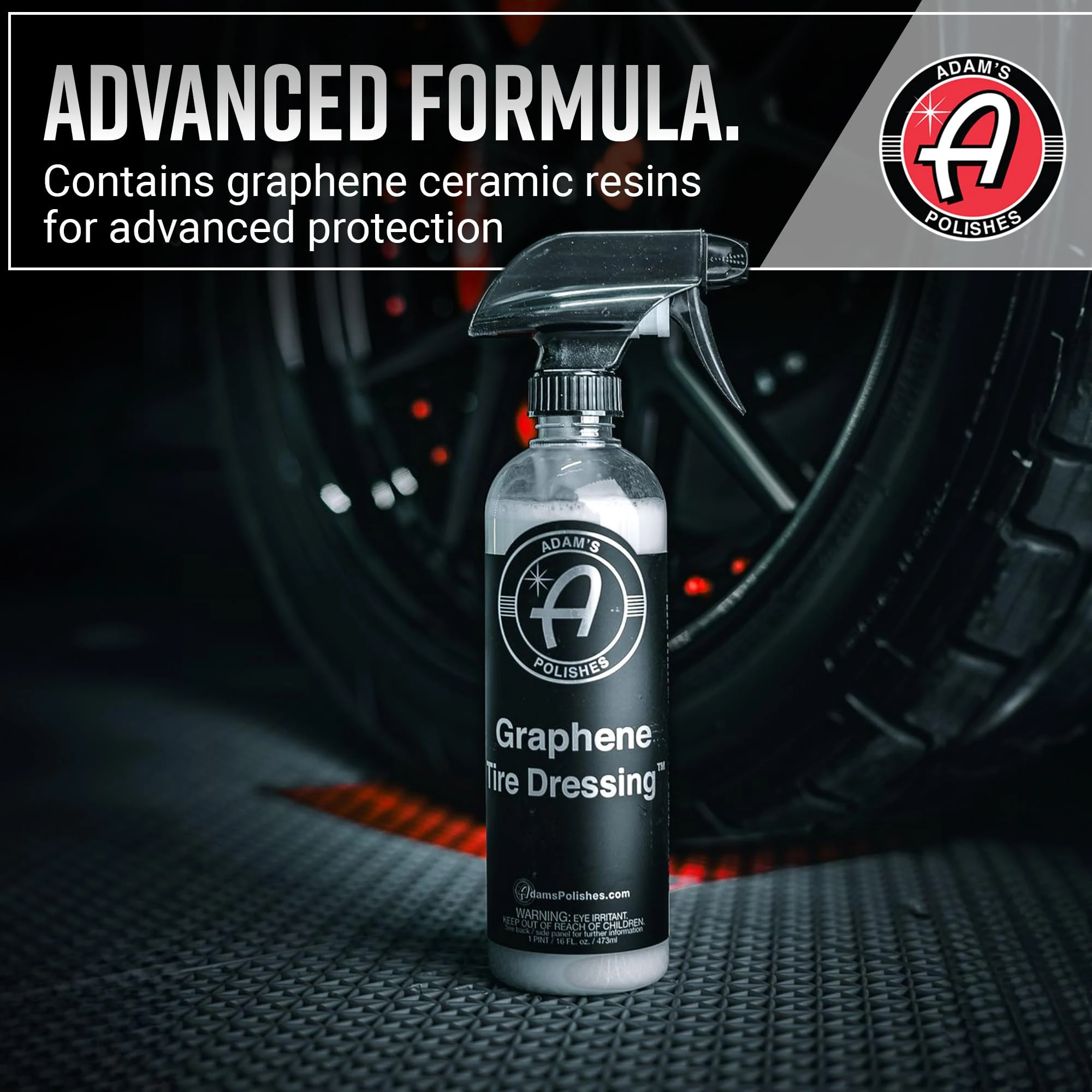 Adam's Polishes Graphene Tire Dressing - Deep Black Finish W/Graphene Non Greasy Car Detailing | Use W/Tire Applicator After product photo, view 7 of 15