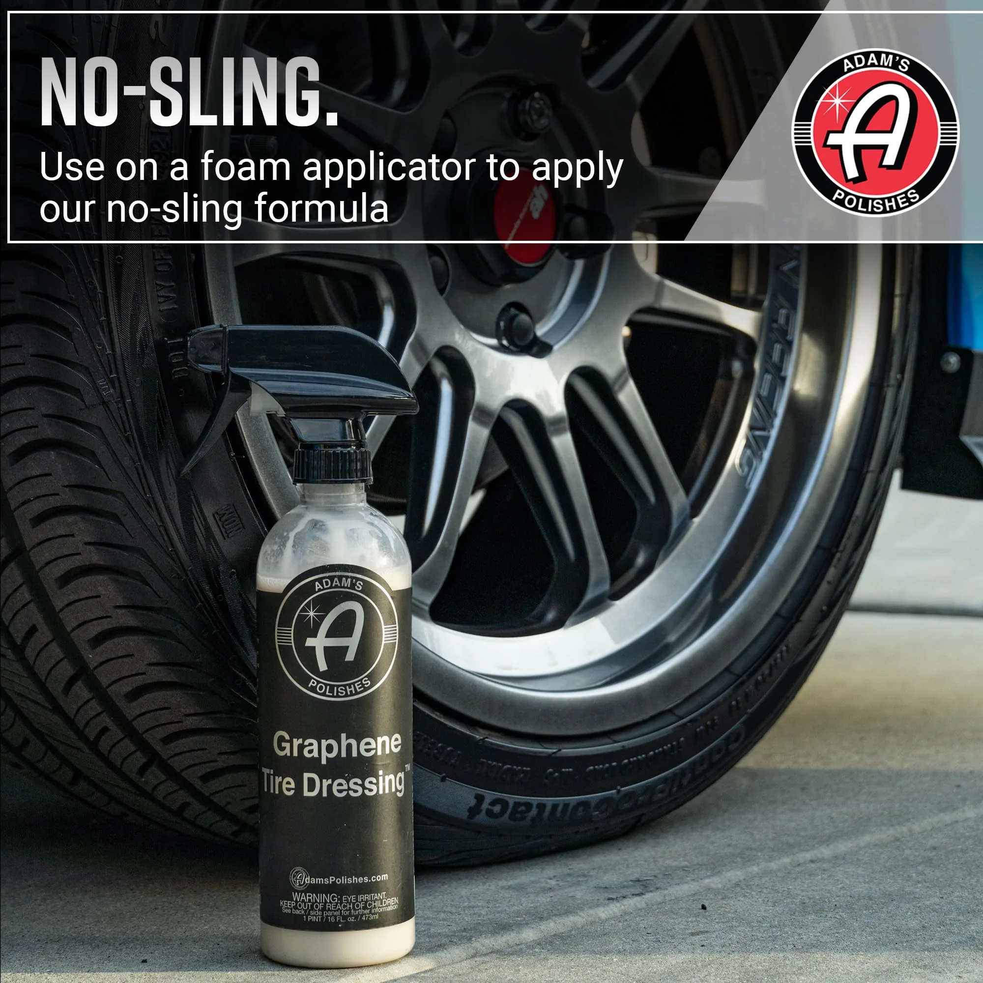 Adam's Polishes Graphene Tire Dressing - Deep Black Finish W/Graphene Non Greasy Car Detailing | Use W/Tire Applicator After product photo, view 13 of 15