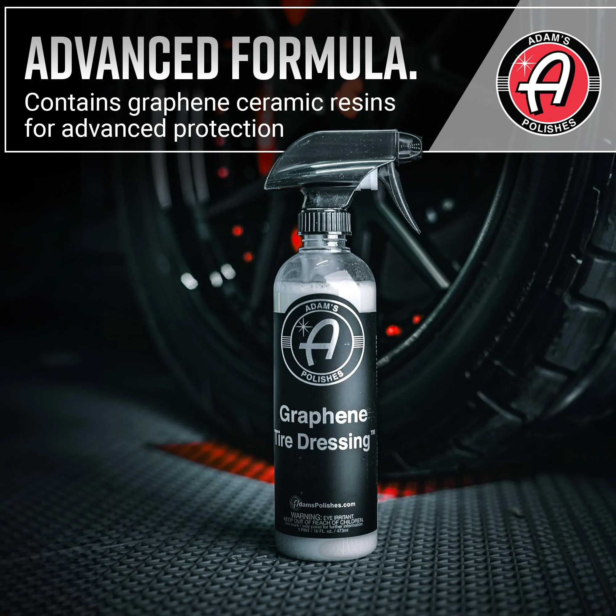 Adam's Polishes Graphene Tire Dressing - Deep Black Finish W/Graphene Non Greasy Car Detailing | Use W/Tire Applicator After product photo, view 14 of 15