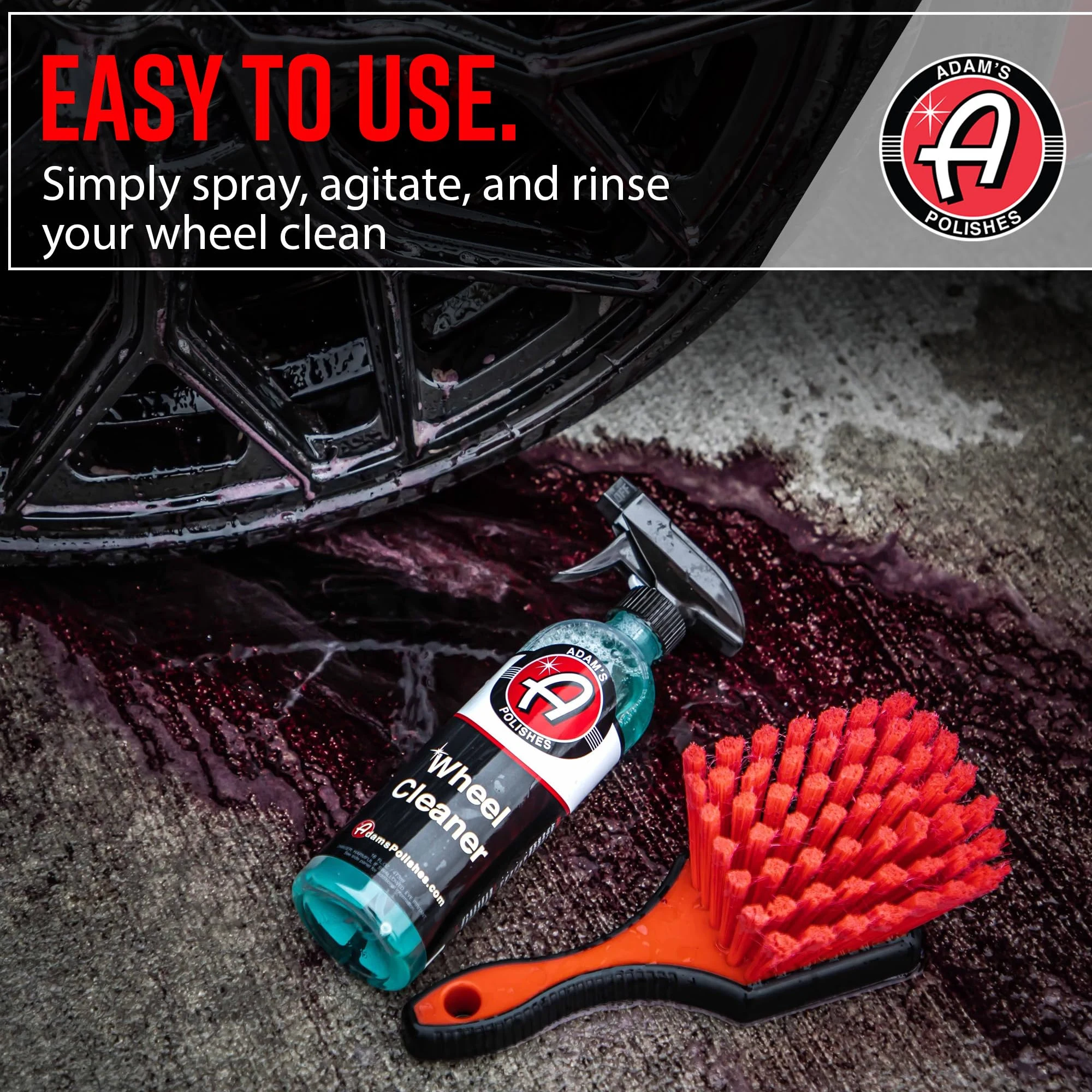 Adam's Polishes Wheel Cleaner 16oz - Tough Wheel Cleaning Spray for Car Wash Detailing | Rim Cleaner & Brake Dust Remover | S product photo, view 8 of 15