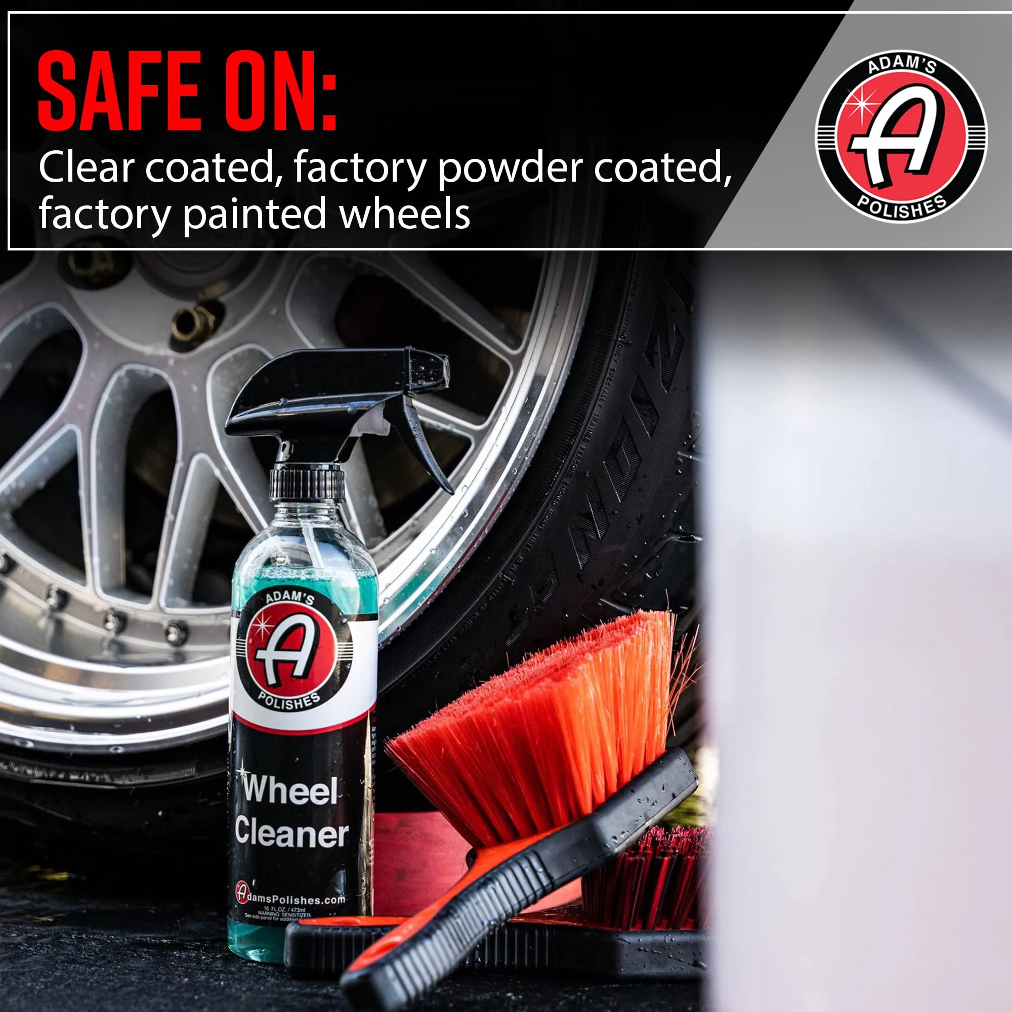 Adam's Polishes Wheel Cleaner 16oz - Tough Wheel Cleaning Spray for Car Wash Detailing | Rim Cleaner & Brake Dust Remover | S product photo, view 14 of 15