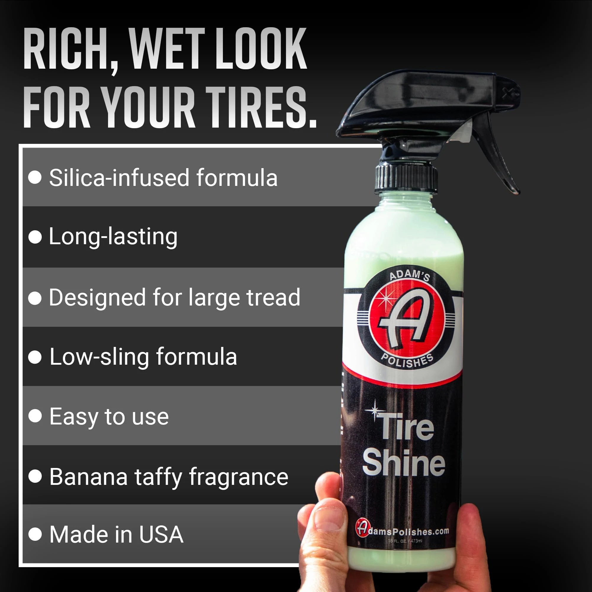Adam's Tire Shine 16oz - Tire Dressing Spray with… product image 4 for tire shine