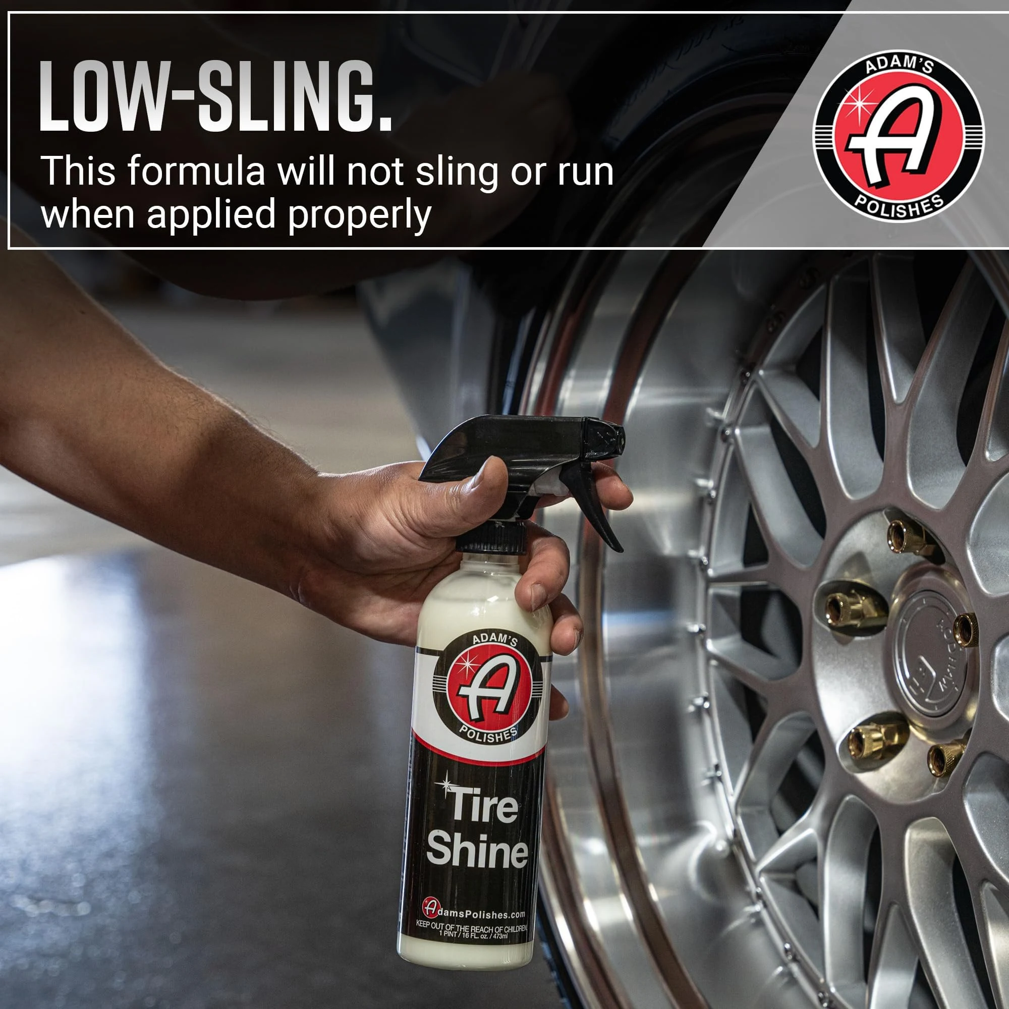 Adam's Tire Shine 16oz - Tire Dressing Spray with Added SIO2 for Rubber Protection, Gives A Glossy Wet Look & No Sling product photo, view 6 of 15