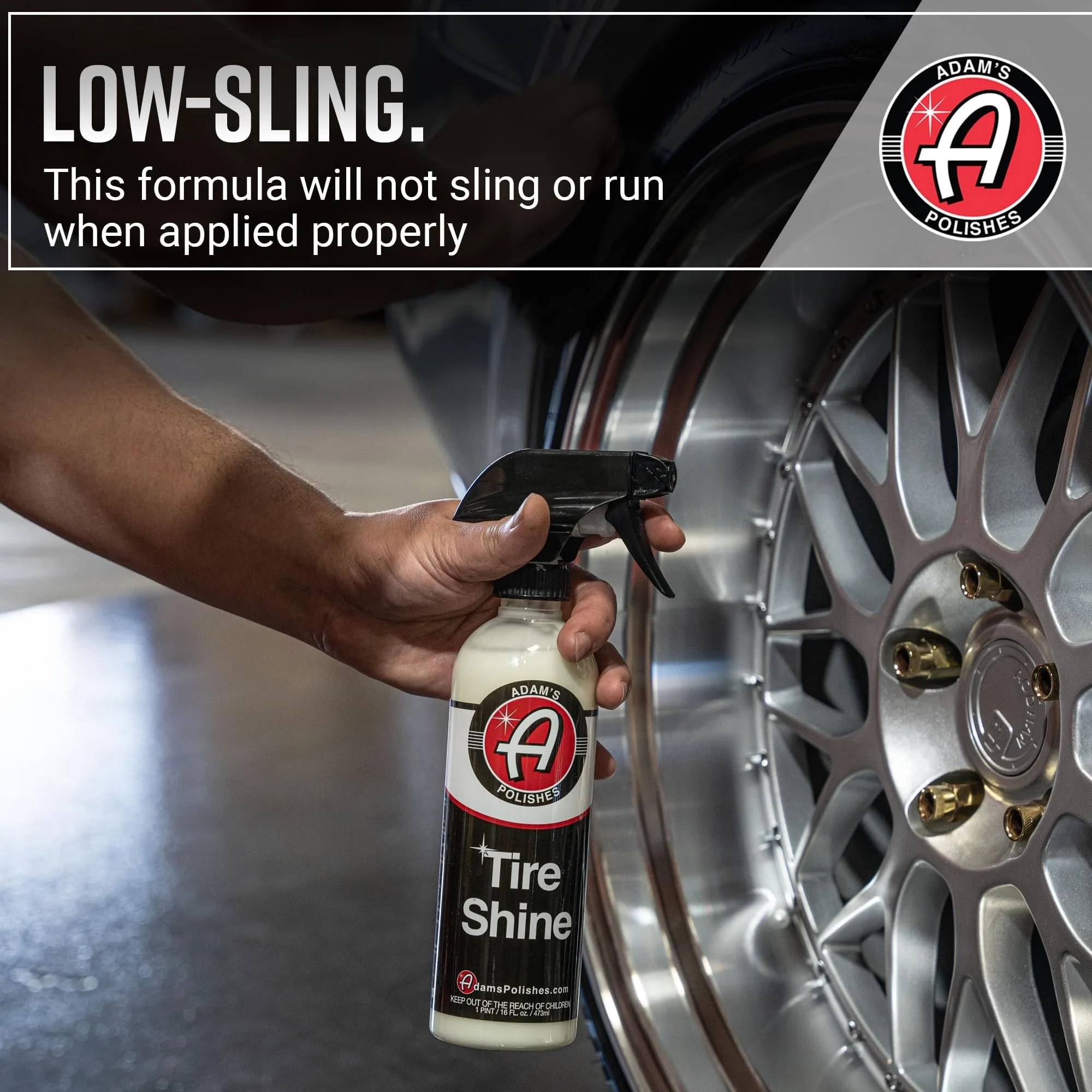 Adam's Tire Shine 16oz - Tire Dressing Spray with Added SIO2 for Rubber Protection, Gives A Glossy Wet Look & No Sling product photo, view 13 of 15
