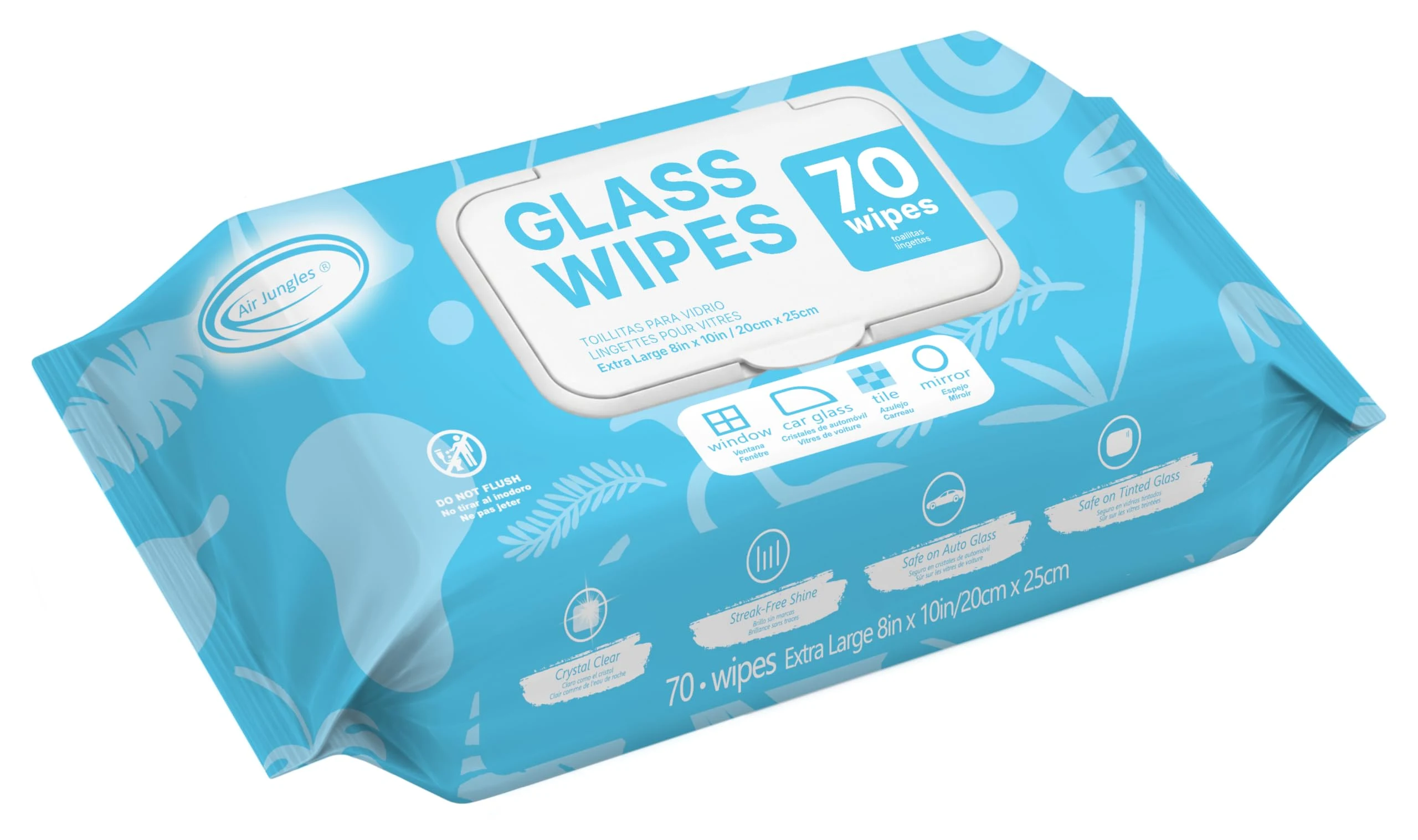 Air Jungles Glass & Window Cleaner Wipes 70 Count product image 2 for car glass cleaner