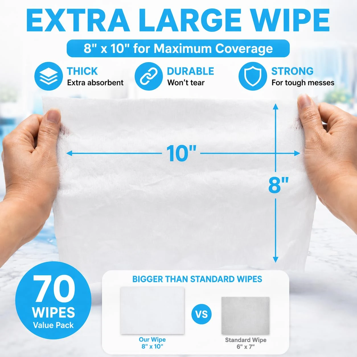 Air Jungles Glass & Window Cleaner Wipes 70 Count product image 4 for car glass cleaner