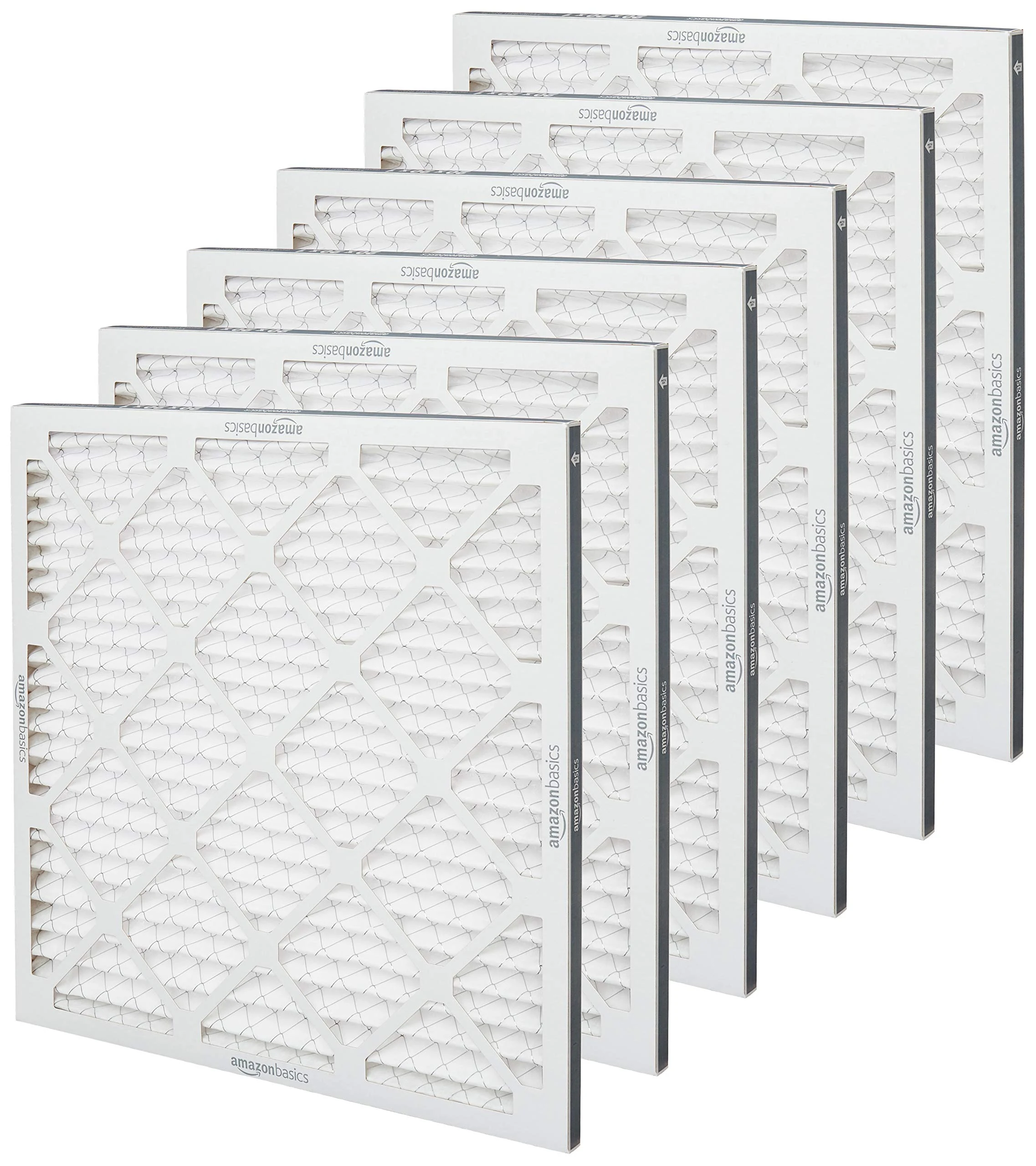 Amazon Basics 20x20x1 Air Filter 6-Pack, MERV 11 AC Furnace Filters, Dust, Pet, Allergen Control , Electrostatic (Actual Size product photo, view 5 of 13