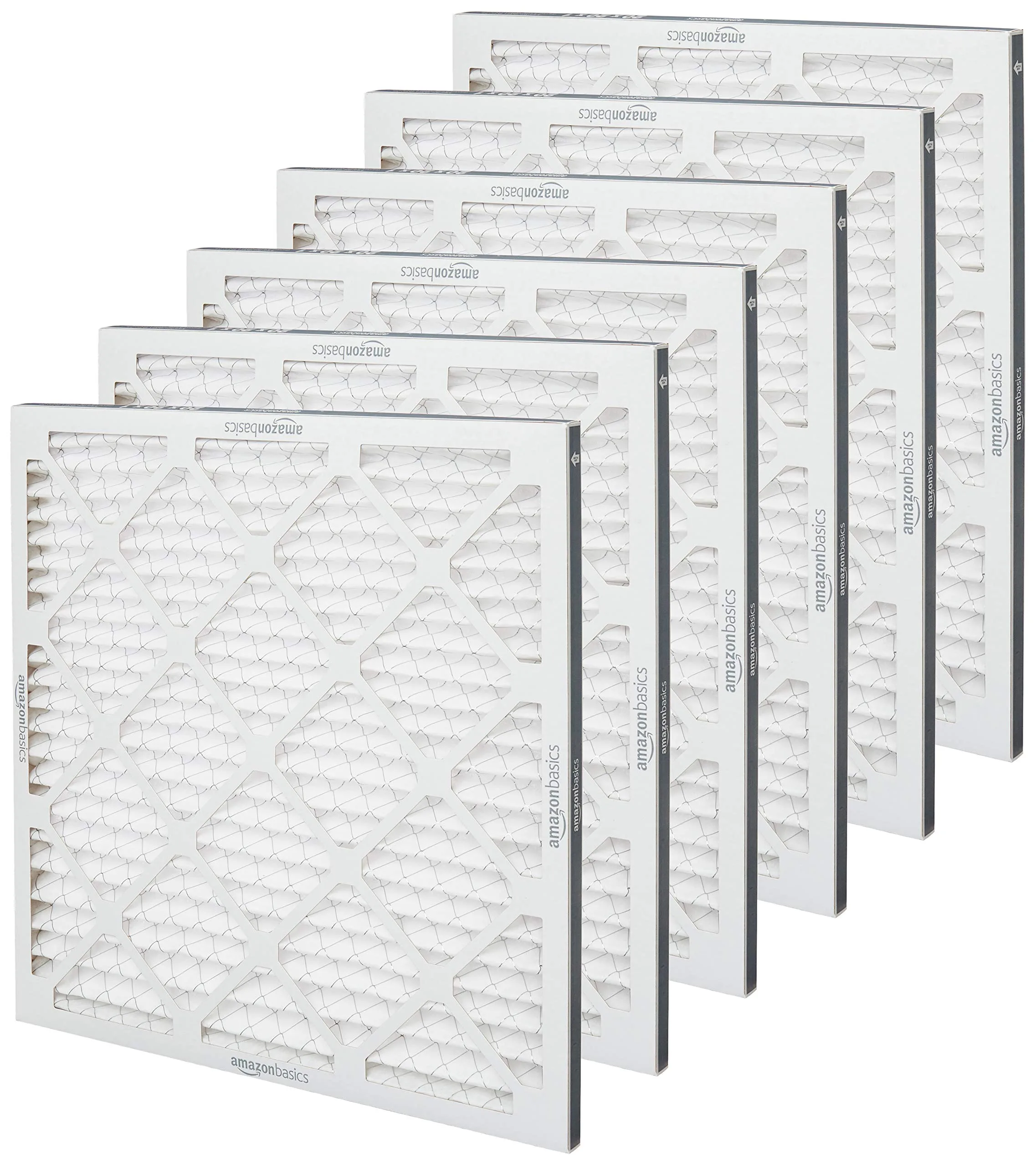 Amazon Basics 20x20x1 Air Filter 6-Pack, MERV 11 AC Furnace Filters, Dust, Pet, Allergen Control , Electrostatic (Actual Size product photo, view 11 of 13