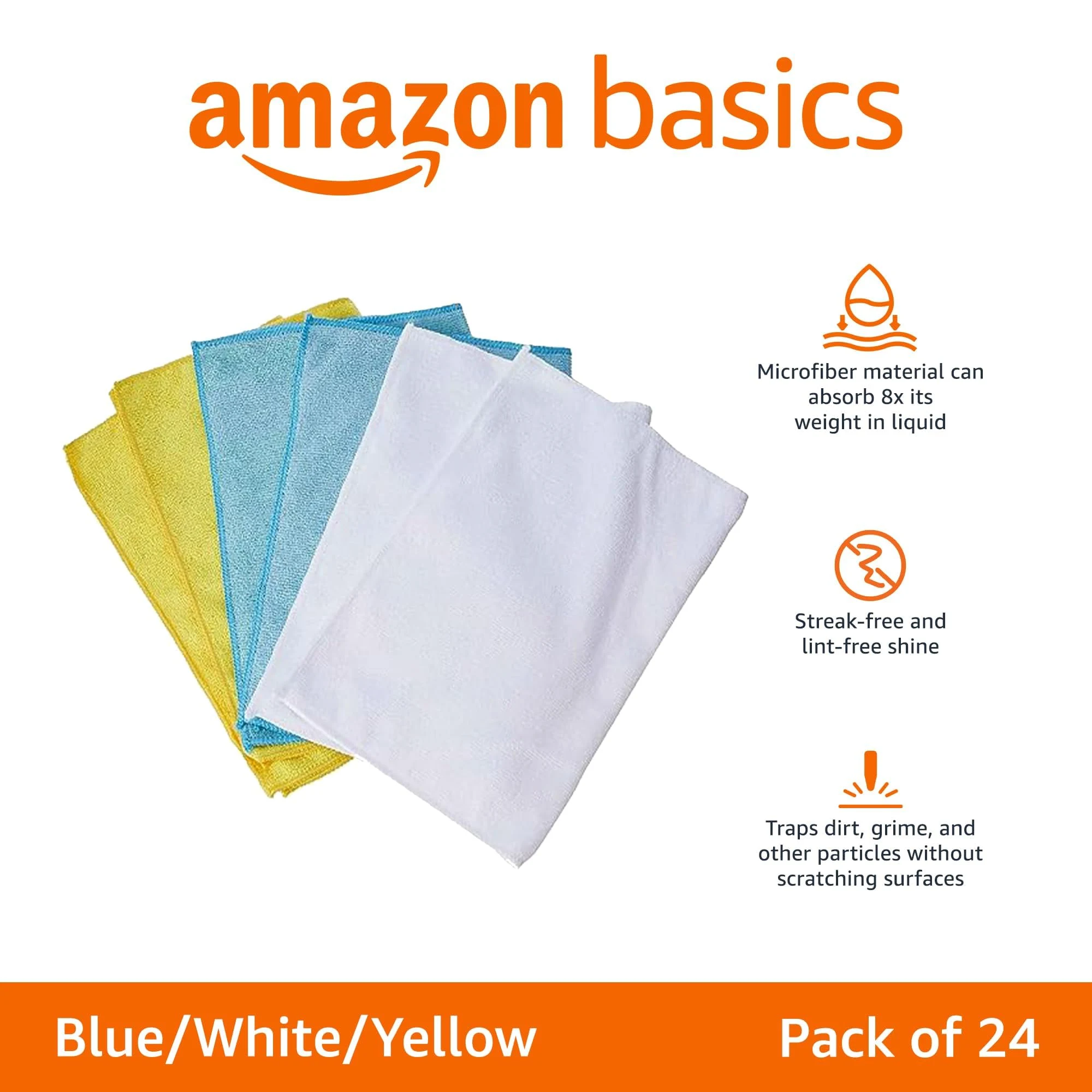 Amazon Basics Microfiber Cleaning Cloths product image 4 for microfiber towels for cars
