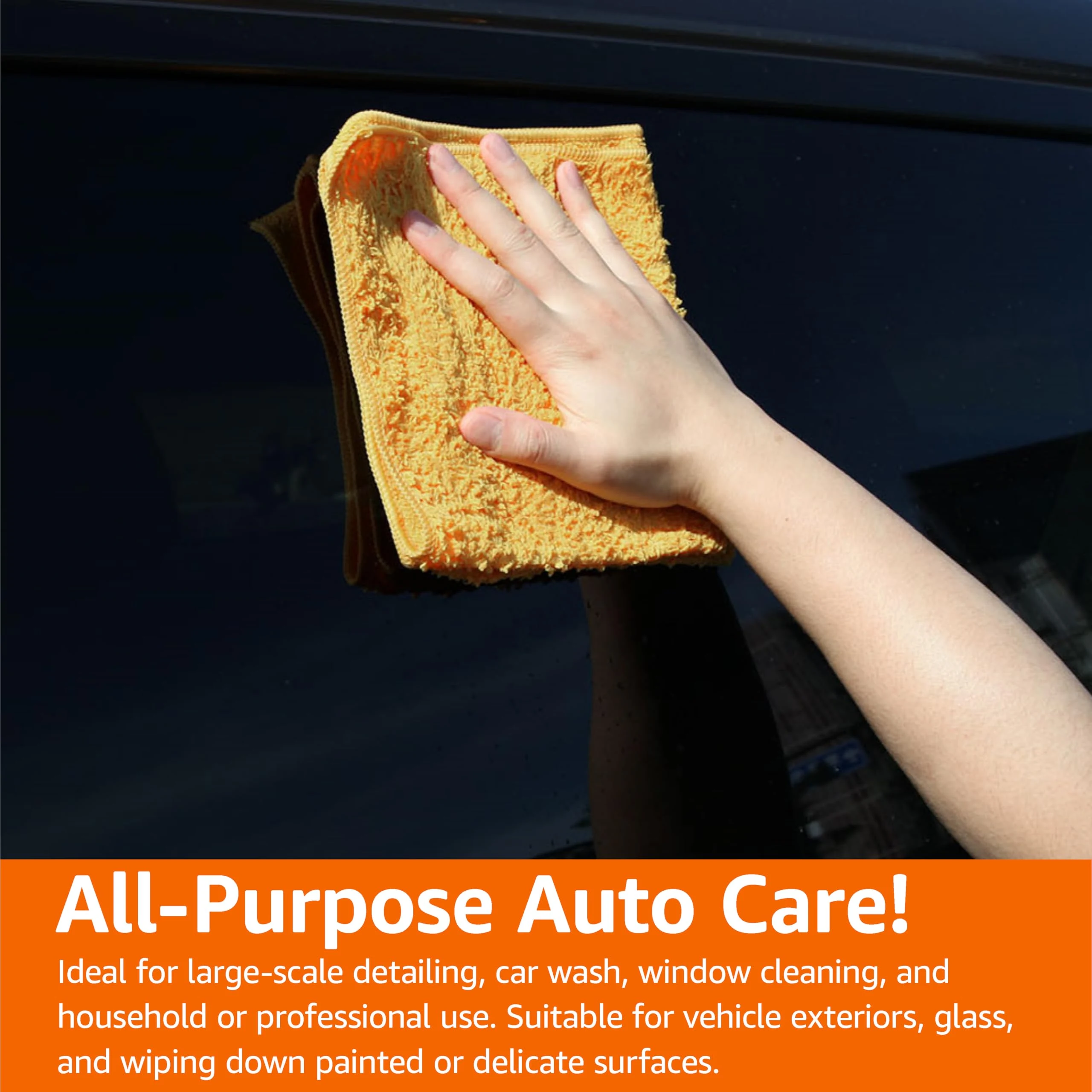 Amazon Basics Microfiber Car Drying Towels, Highly Absorbent, Lint Free, Scratch Free, Ultra-Soft, Car Detailing, Buffing and product photo, view 8 of 17