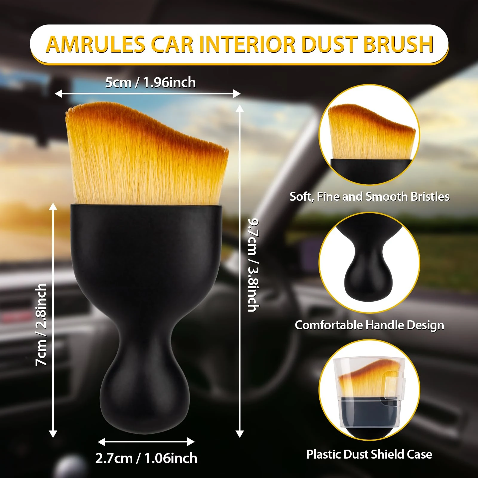 Amrules 2 Pcs Car Interior Detailing Brush Cleaning Tools product image 2 for car detailing brushes