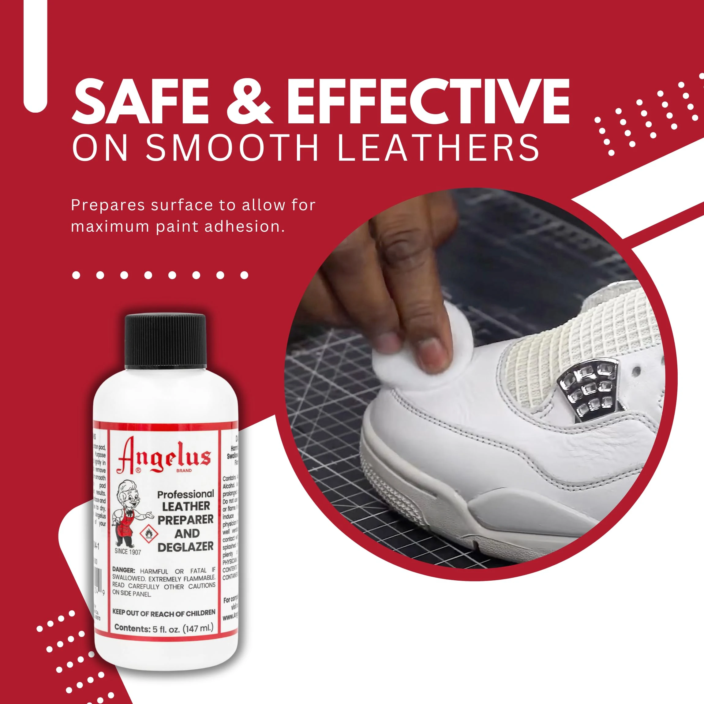 Angelus Leather Preparer Deglazer 5oz product image 4 for car detailing