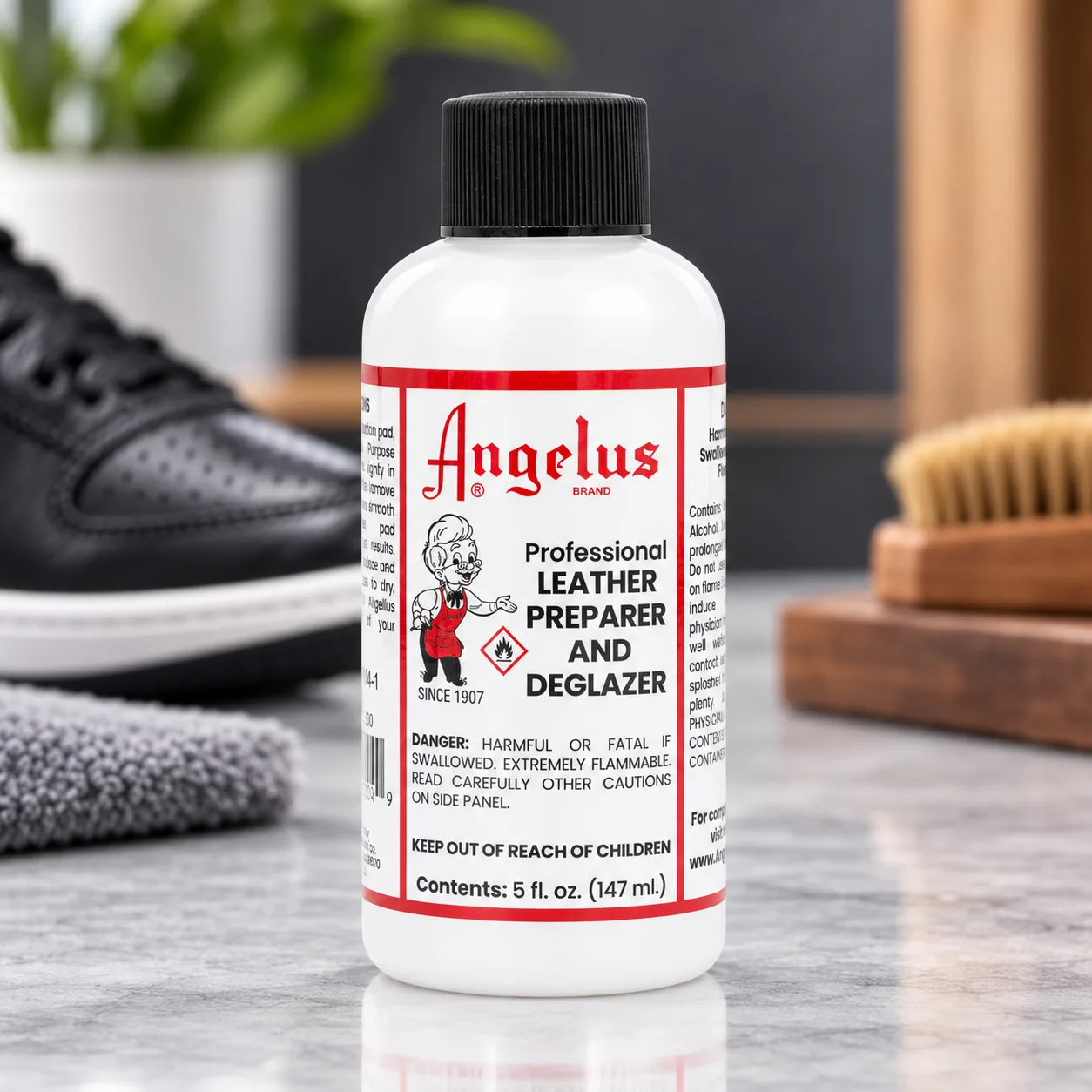 Angelus Leather Preparer Deglazer 5oz | All-Purpose Shoe Cleaning Solution, Preps Leather for Dye, Paint, Perfect for Shoes, product photo, view 7 of 11