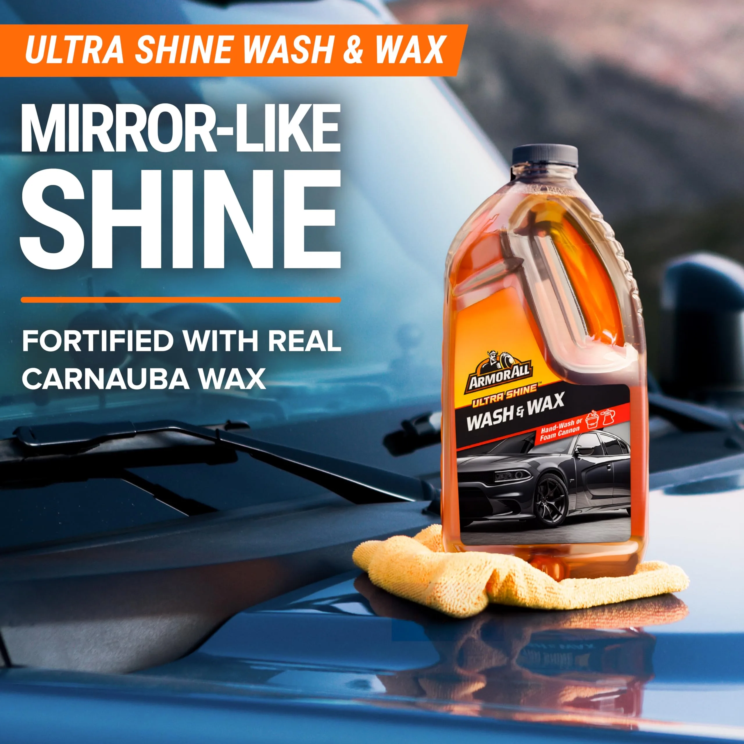Armor All Cleaning Kit, Car Wash Soap, Wash Mitt & Microfiber Towel | 3-piece car washing supplies with Ultra Shine Wash and product photo, view 12 of 15