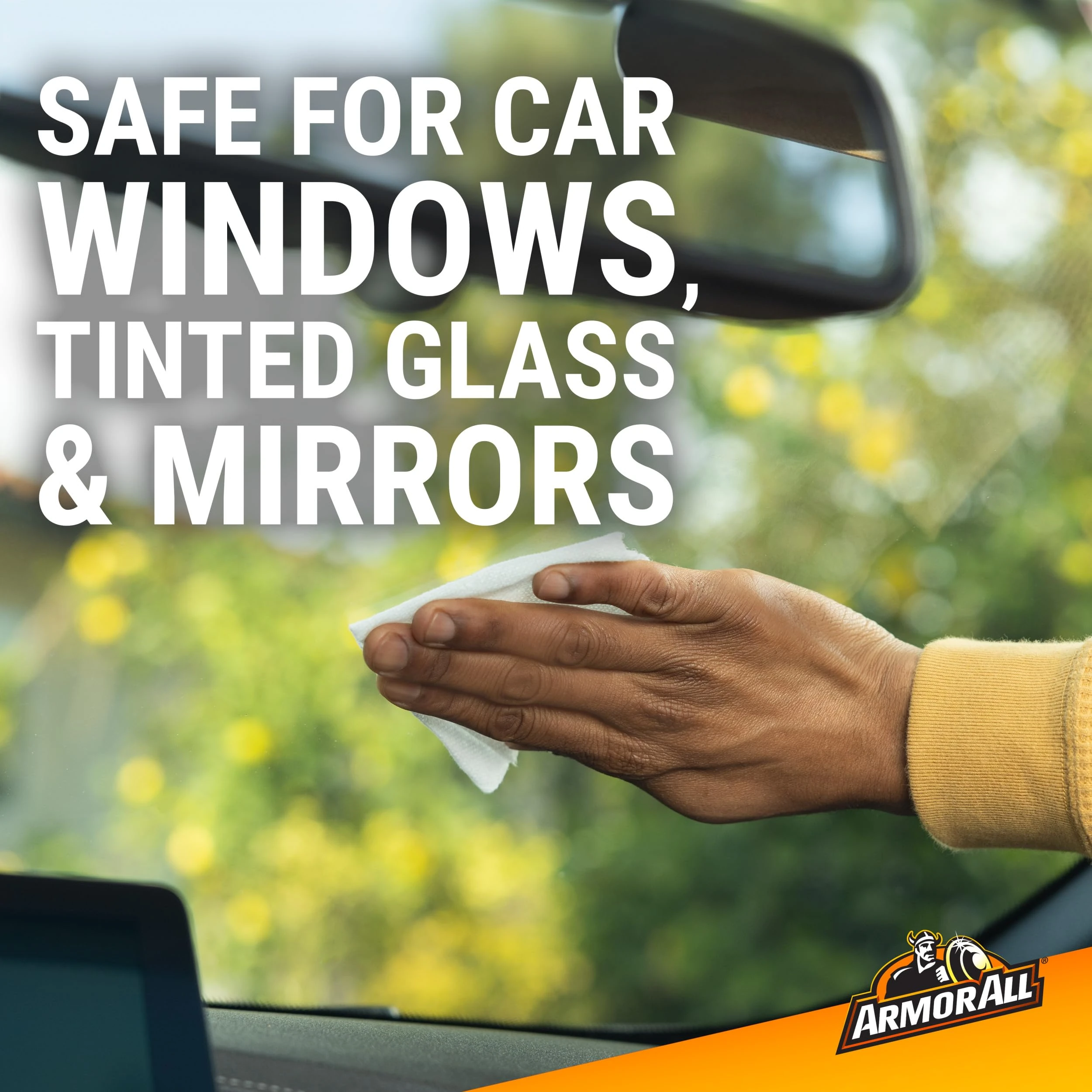 Armor All Car Glass Wipes, Auto Glass Cleaner, 90 Count | Ammonia-free window cleaner wipes safe on tinted glass; remove film product photo, view 7 of 15