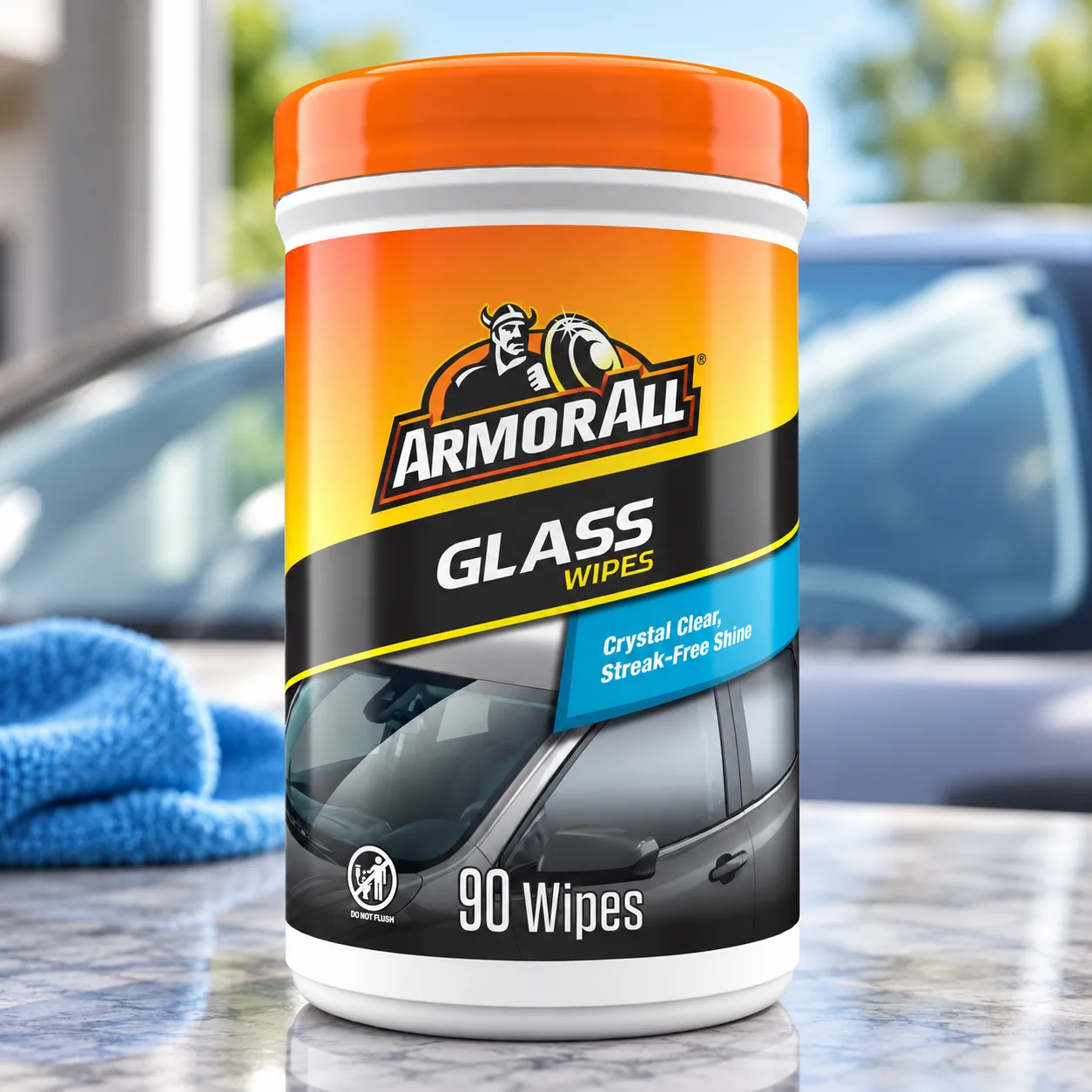 Armor All Car Glass Wipes, Auto Glass Cleaner, 90 Count | Ammonia-free window cleaner wipes safe on tinted glass; remove film product photo, view 9 of 15