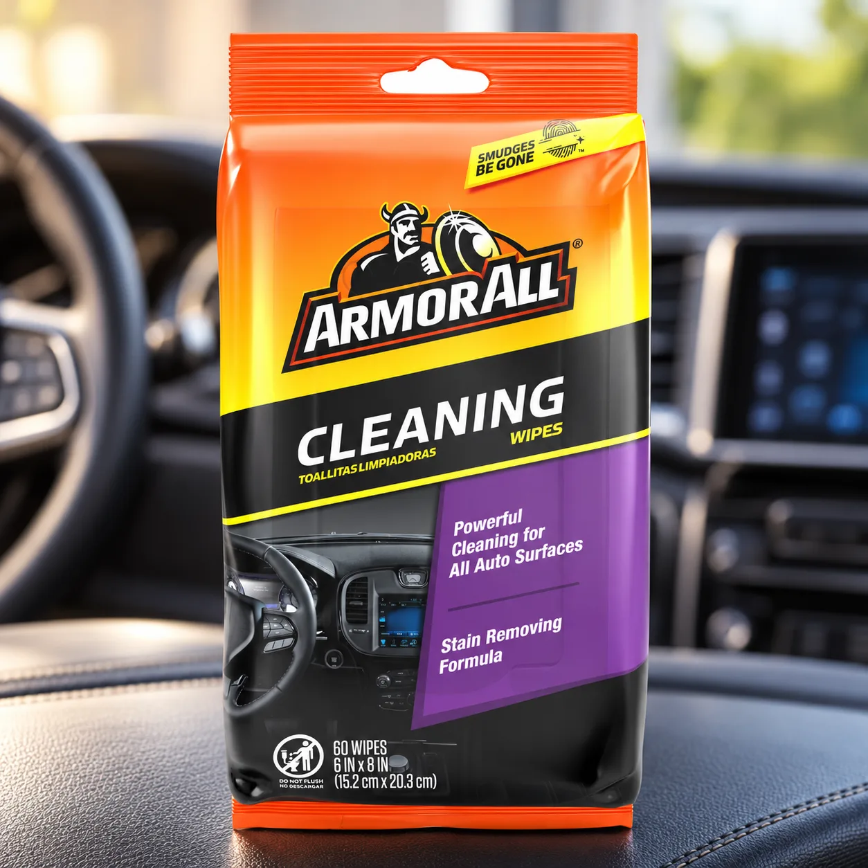 Armor All Car Interior Cleaner Wipes, Interior Cleaning Wipes for Cars, Trucks, Motorcycles, 60 Each product photo, view 9 of 15