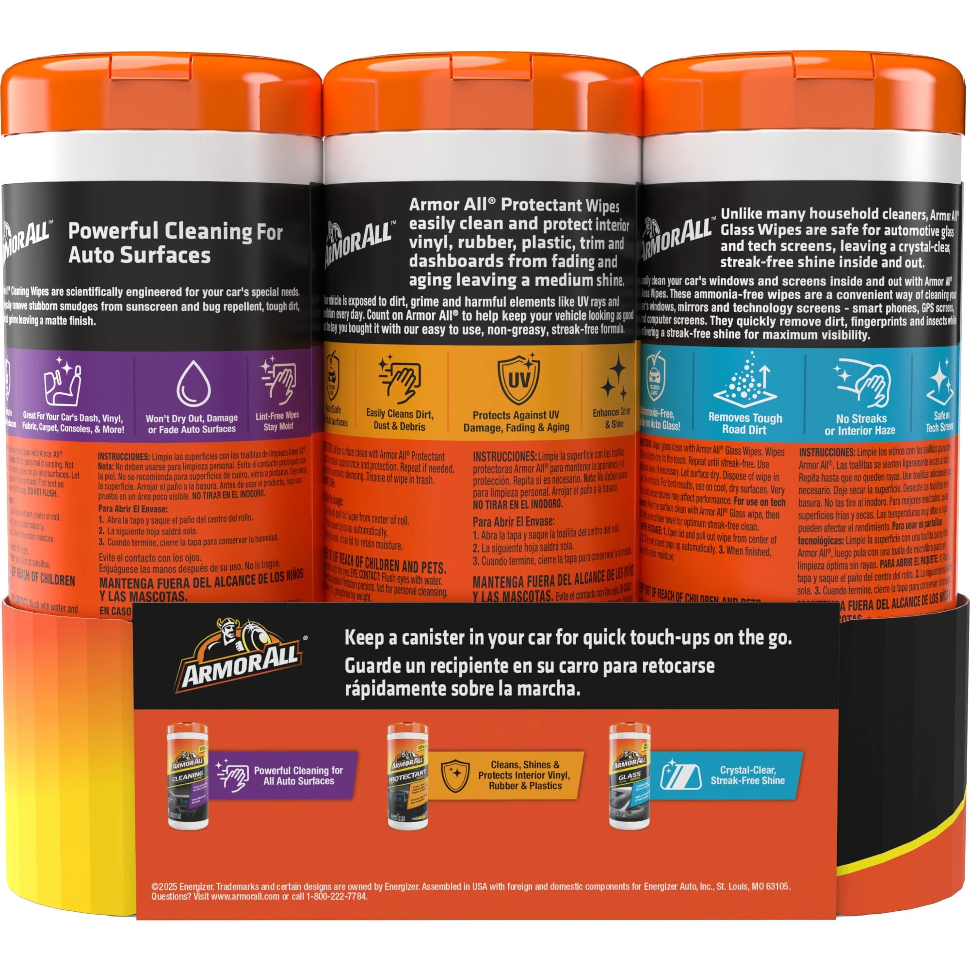Armor All Car Interior Value Pack, 90 Count, Auto Cleaning Wipes | Car cleaning wipes, glass wipes for screens, windows and m product photo, view 8 of 15