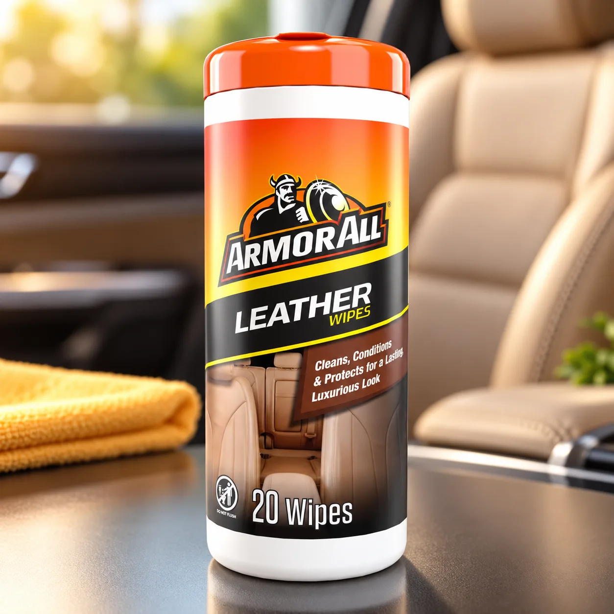 Armor All Car Leather Wipes, Cleans, Conditions, Protects, 20 Count | Pre-Moistened Interior Car Cleaning Wipes, Streak Free, product photo, view 9 of 15