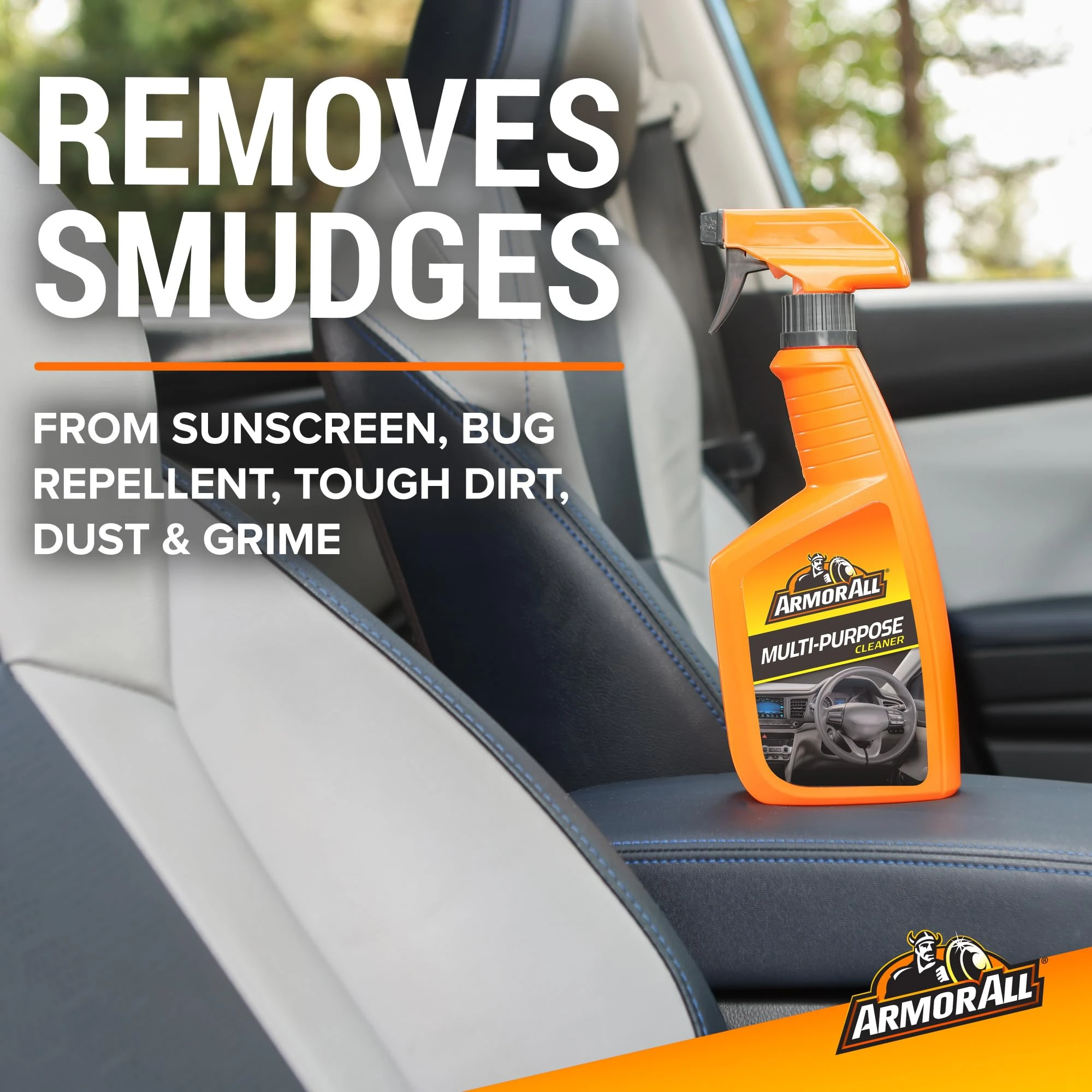 Armor All Multi-Purpose Car Cleaner Spray, New Car Scent, 16 Fl Oz | Interior car cleaner for dashboards, vinyl, clear plasti product photo, view 7 of 15