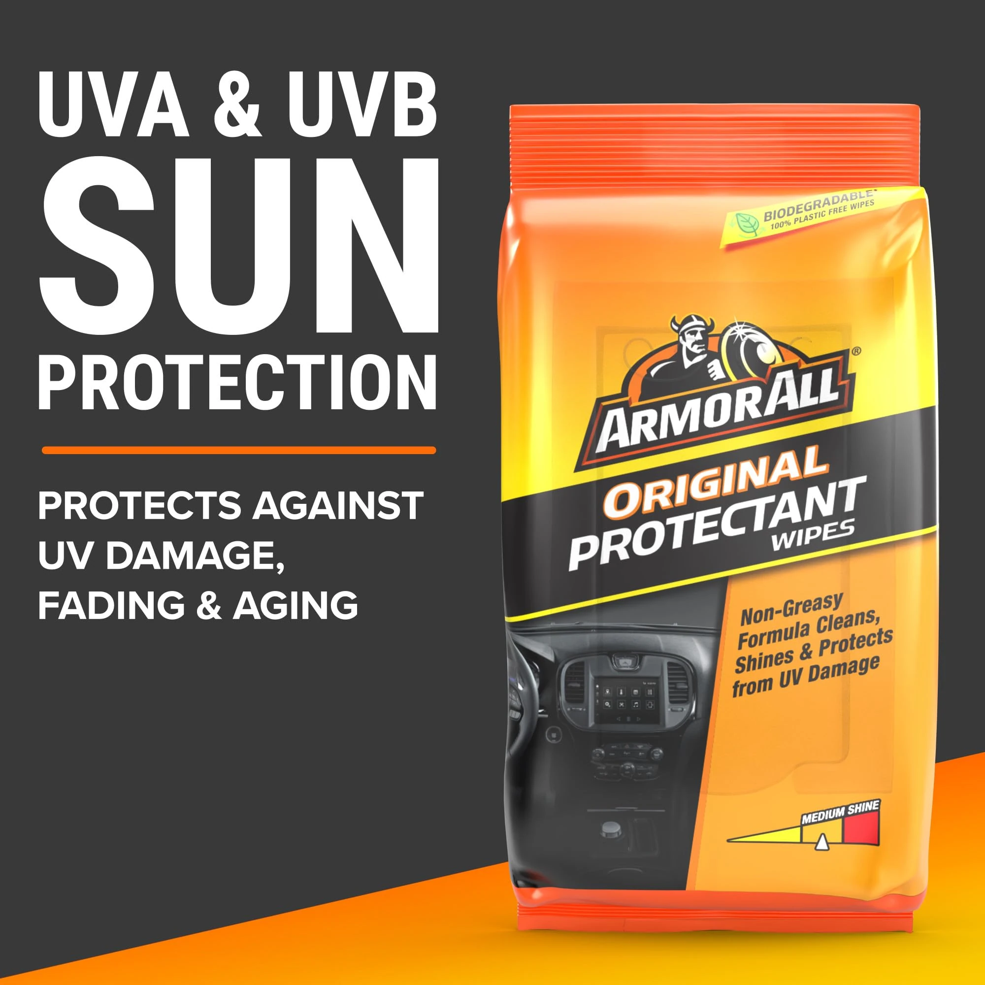 Armor All Car Protectant Wipes, Interior Car Wipes with UV Protection Against Cracking and Fading, 60 Wipes product photo, view 7 of 17