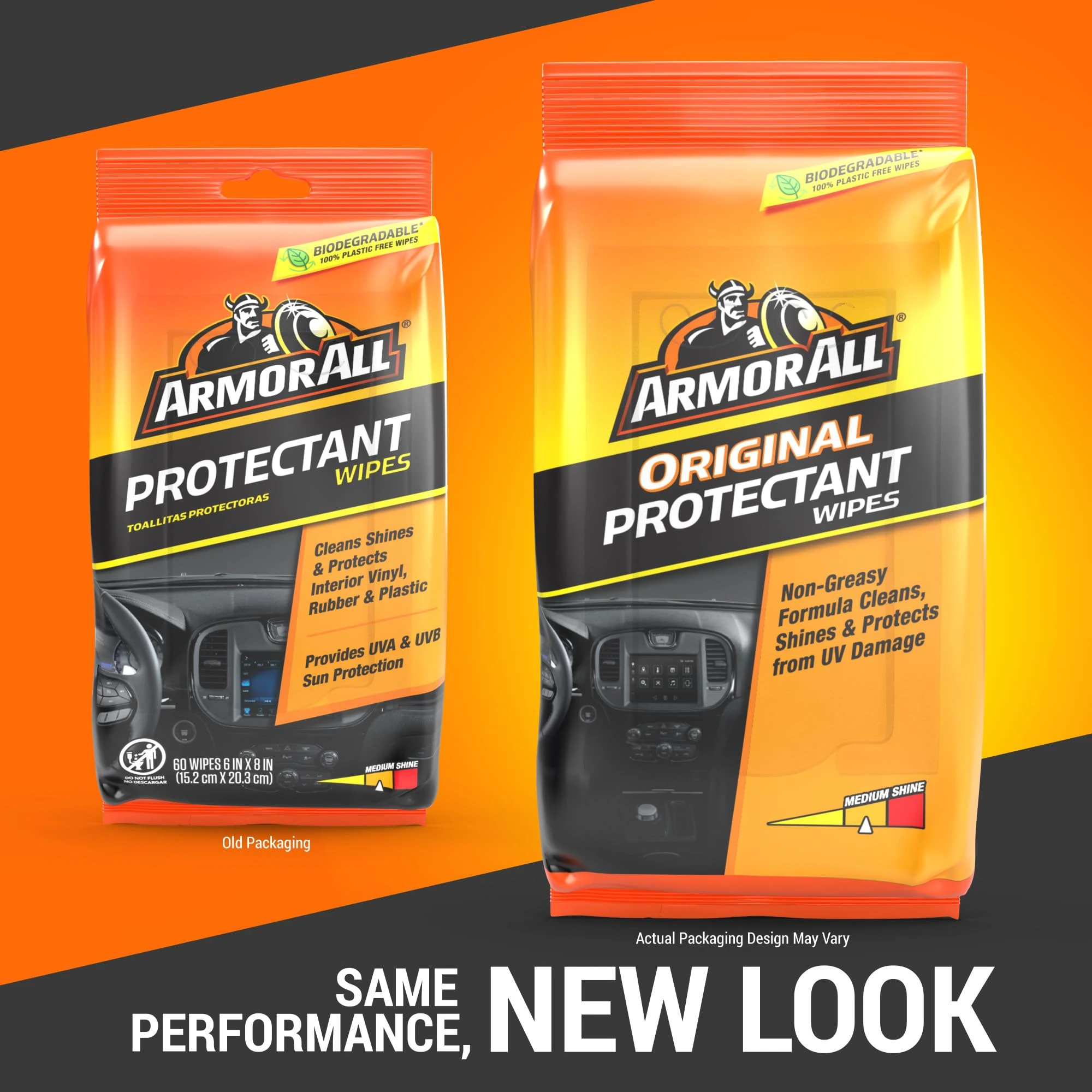 Armor All Car Protectant Wipes, Interior Car Wipes with UV Protection Against Cracking and Fading, 60 Wipes product photo, view 9 of 17