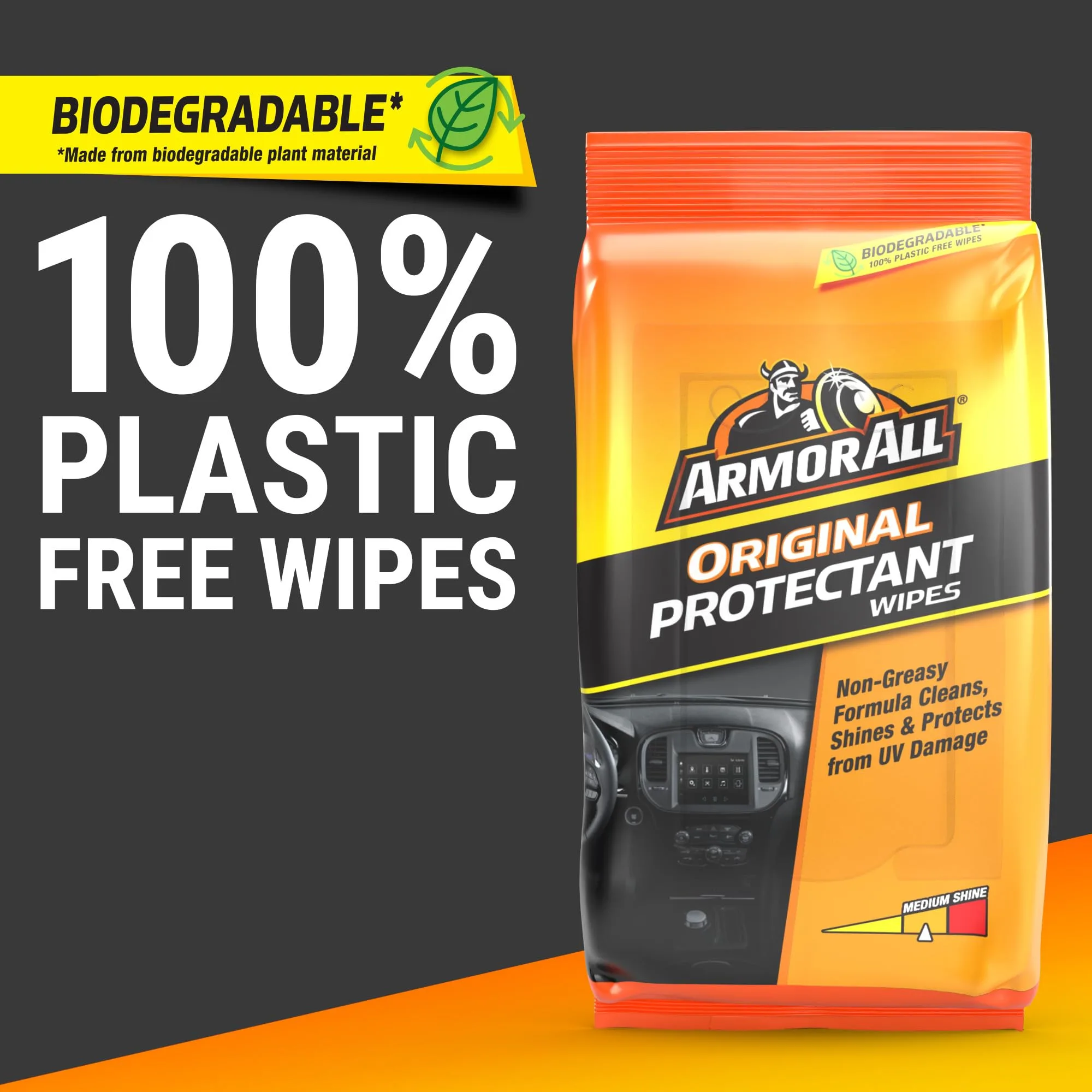 Armor All Car Protectant Wipes, Interior Car Wipes with UV Protection Against Cracking and Fading, 60 Wipes product photo, view 13 of 17