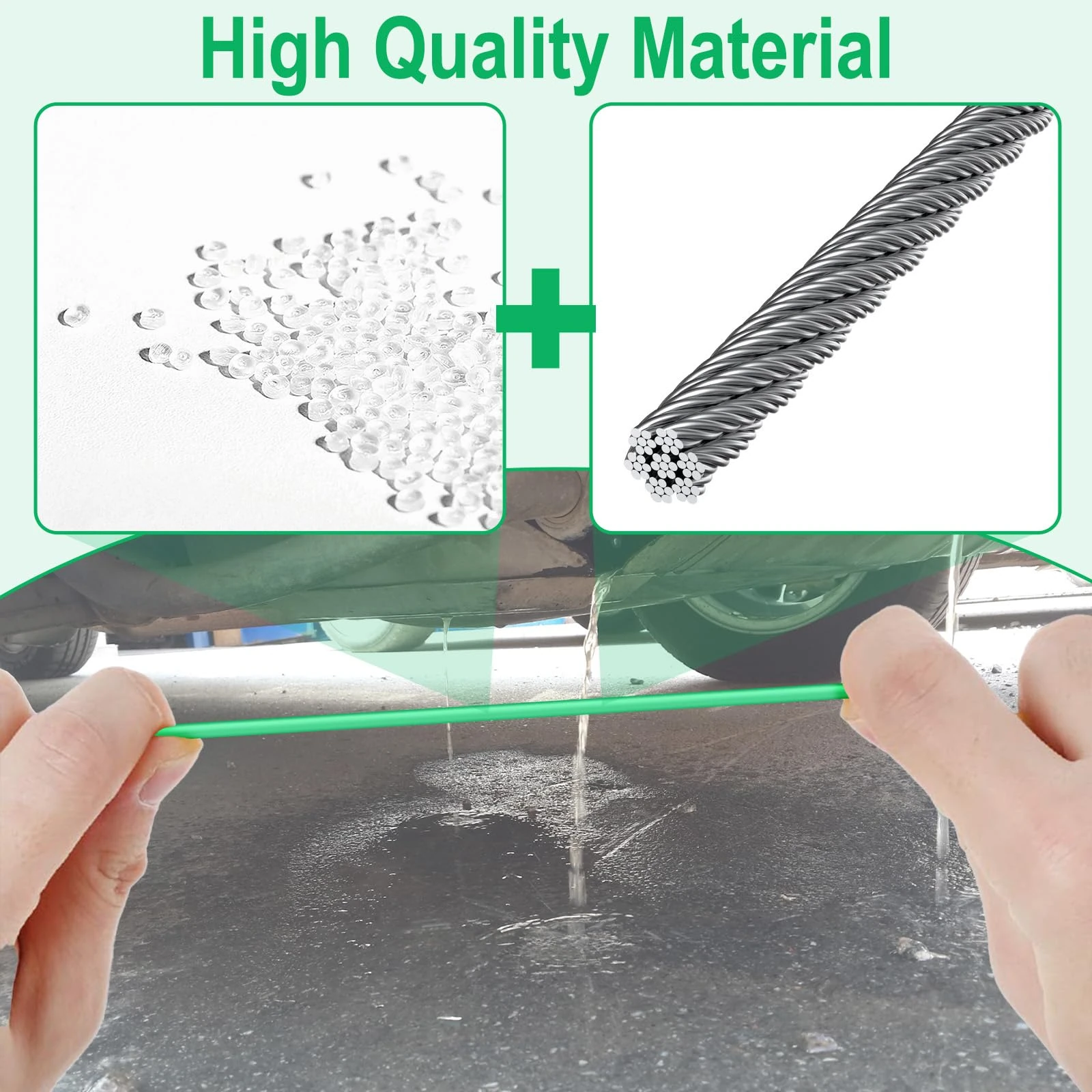 Auto Sunroof Drain Cleaning Tool, 120 Inch Flexible Tube Cleaning Brush | with Pipe Cleaning Brush, Injector Hose, and Inject product photo, view 6 of 17