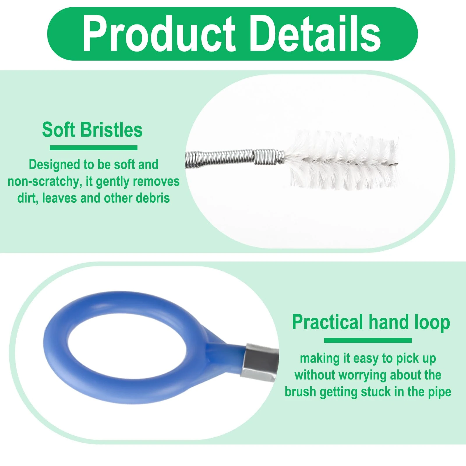 Auto Sunroof Drain Cleaning Tool, 120 Inch Flexible Tube Cleaning Brush | with Pipe Cleaning Brush, Injector Hose, and Inject product photo, view 7 of 17