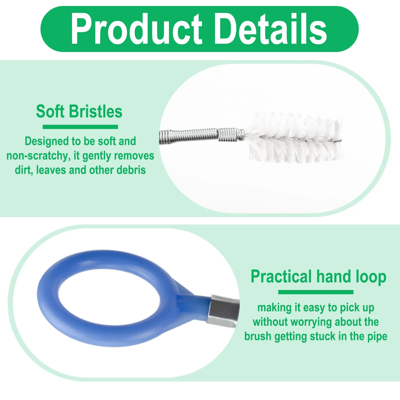 Auto Sunroof Drain Cleaning Tool, 120 Inch Flexible Tube Cleaning Brush | with Pipe Cleaning Brush, Injector Hose, and Inject product photo, view 15 of 17